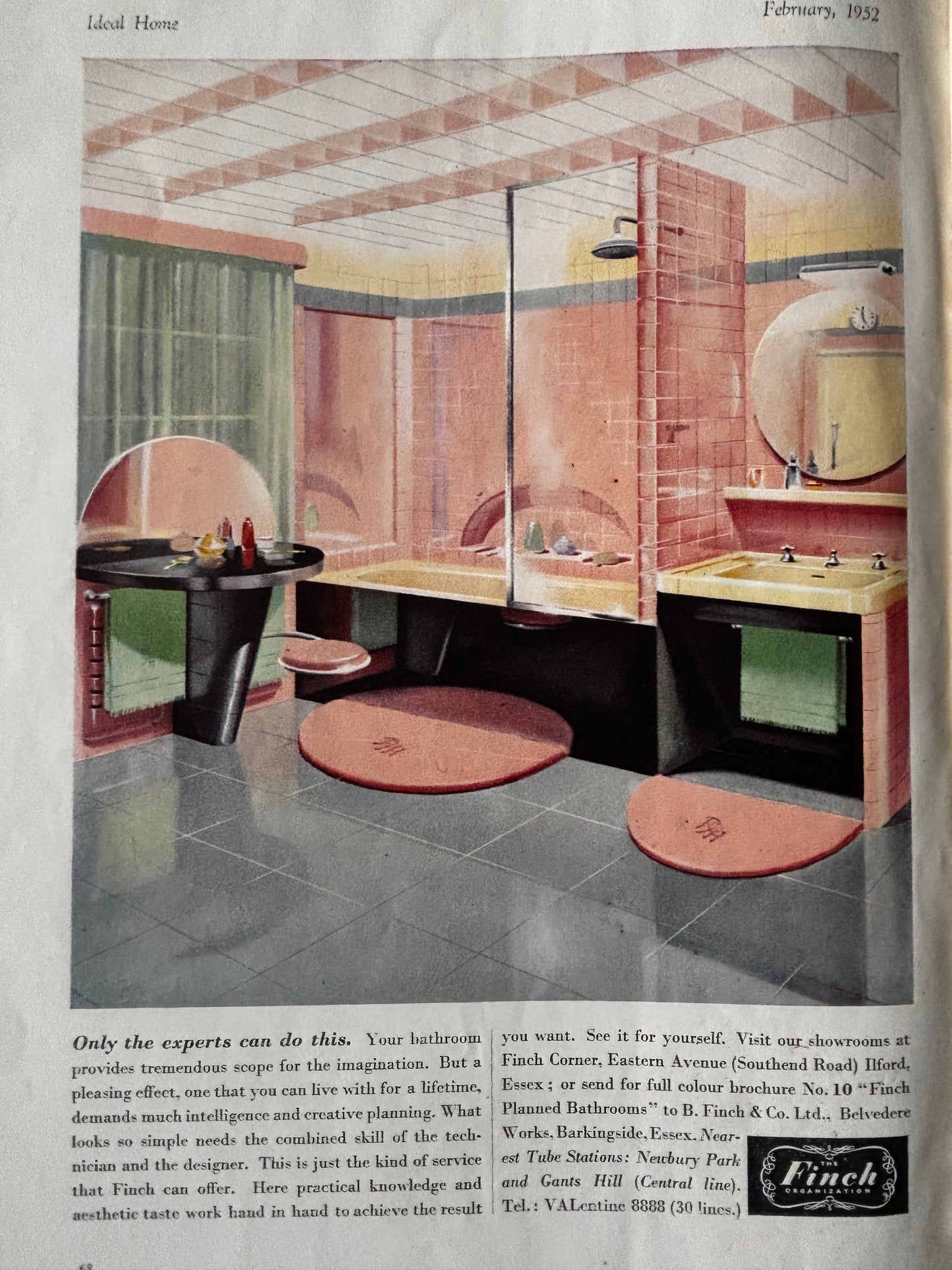 1950’s IDEAL HOME Magazine February 1952 Illustrated ADVERTS