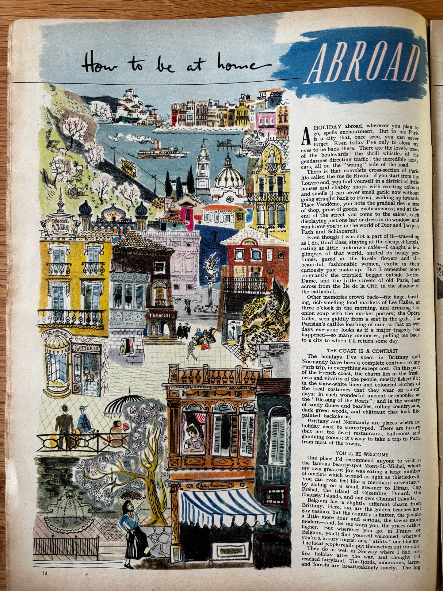 Mary Fedden WOMAN MAGAZINE April 6 1950 1950’s style VINTAGE ART Bruce Angrave