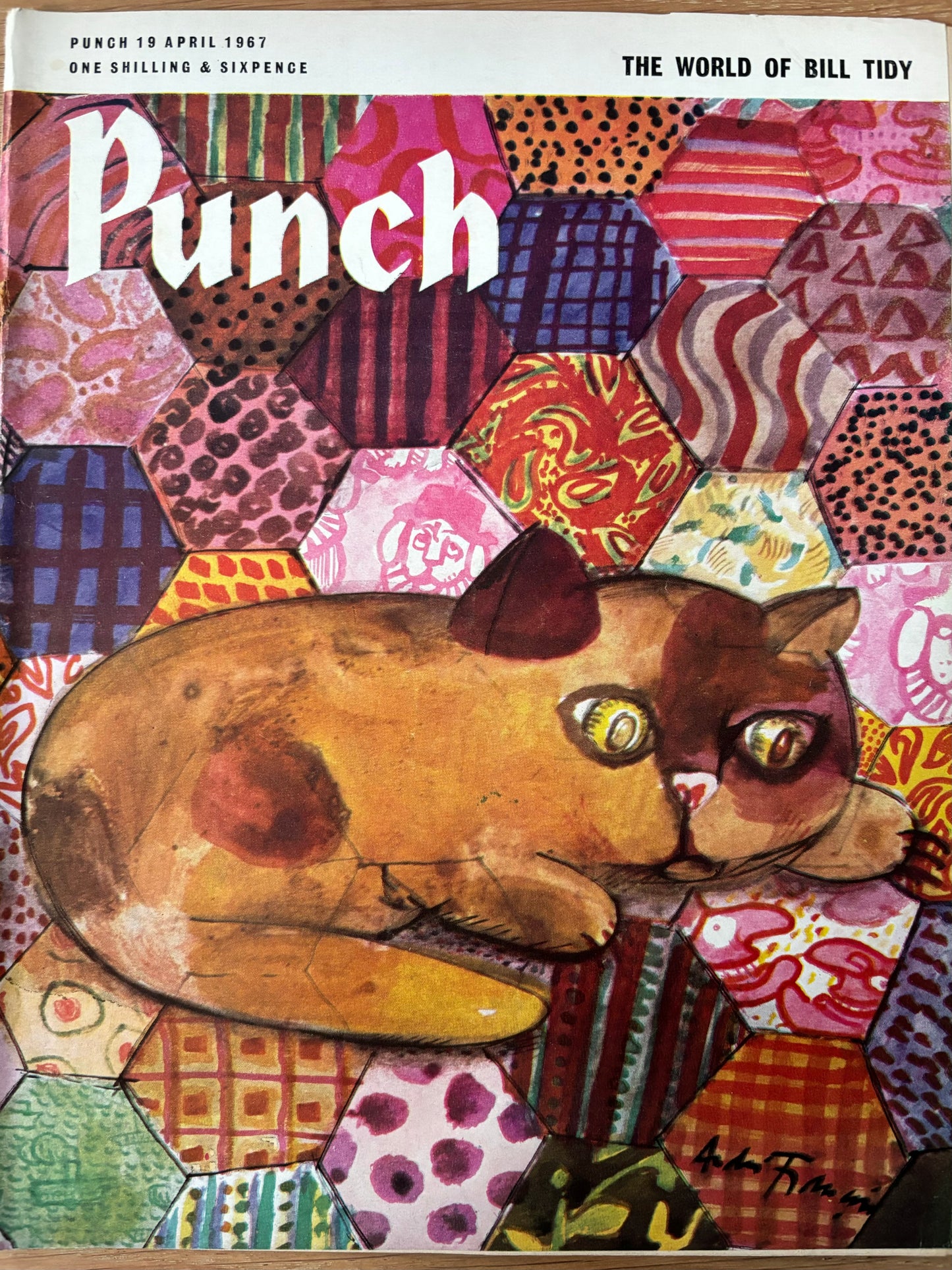 Andre Francois PUNCH MAGAZINE April 19 1957 CAT ART Elspeth Huxley - transpontinebooks