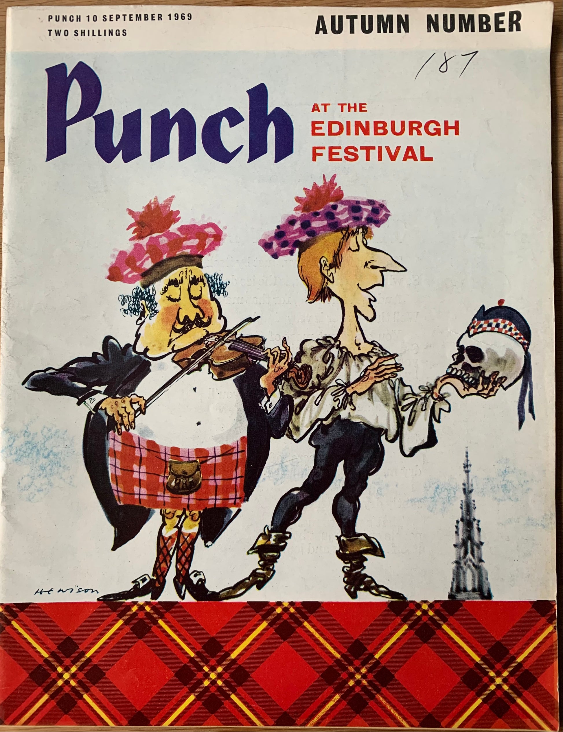 Hewison PUNCH MAGAZINE 10 September 1969 THE EDINBURGH FESTIVAL Hamlet - transpontinebooks