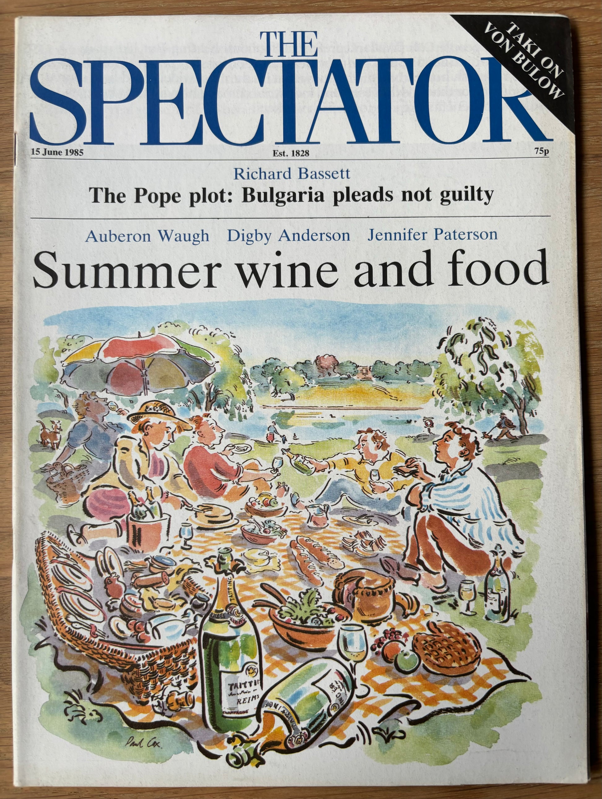 Paul Cox THE SPECTATOR 1985 Magazine Gavin Stamp Jeffrey Bernard Taki - transpontinebooks