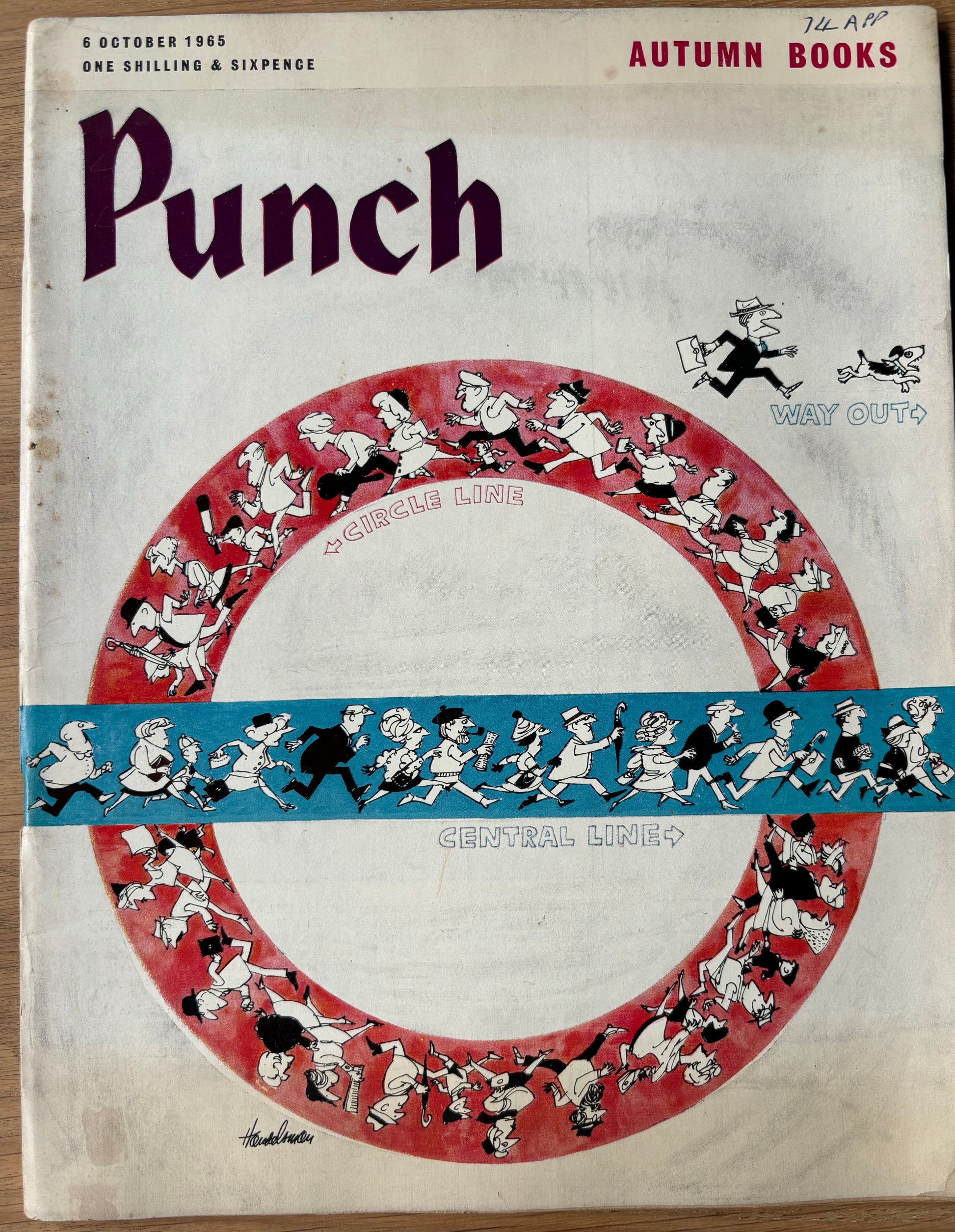 Handelsman PUNCH MAGAZINE 6 October 1965 London Transport Logo - transpontinebooks