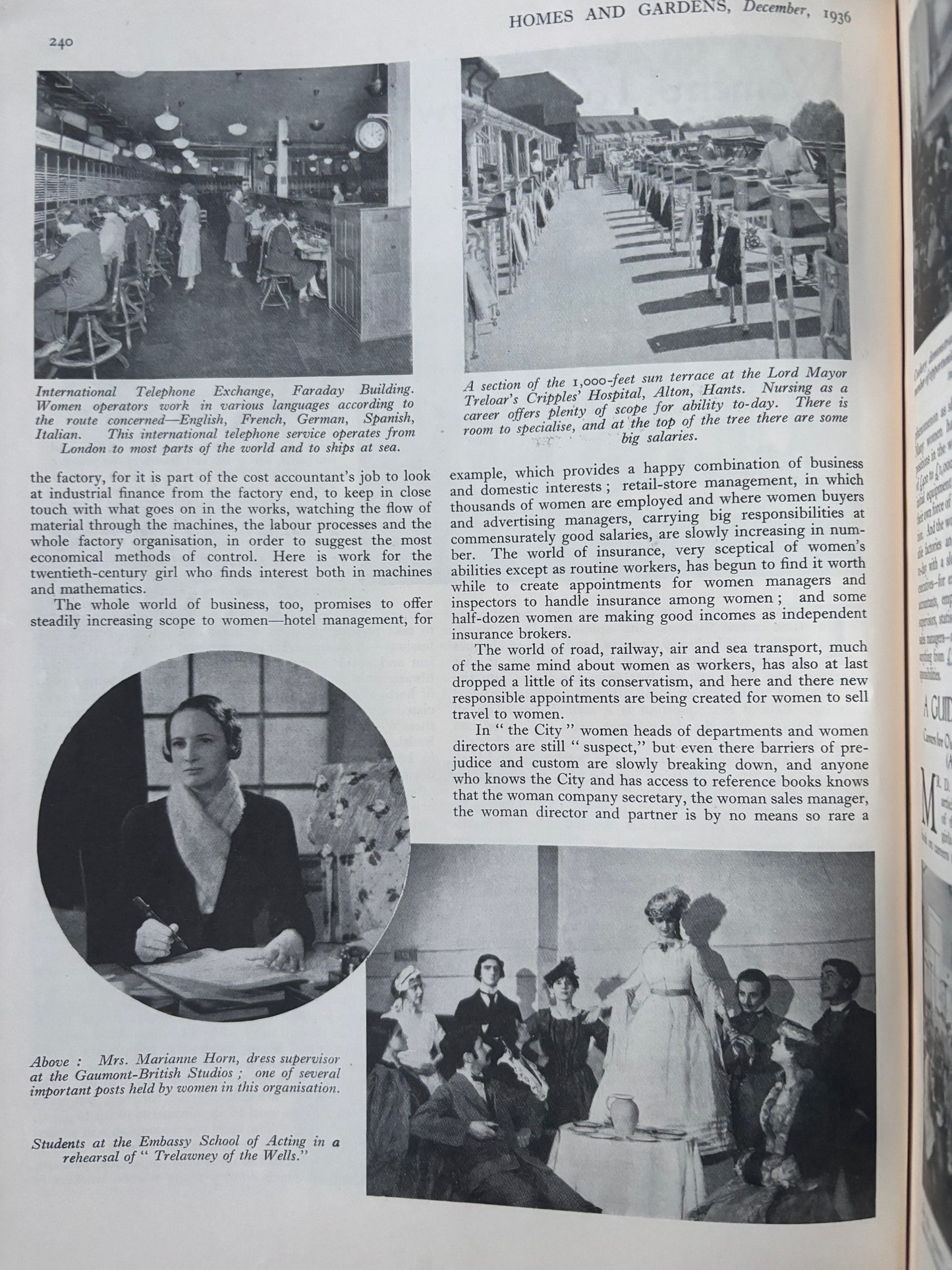 1930’s HOMES AND GARDENS Magazine December 1936 Illustrated ADVERTS