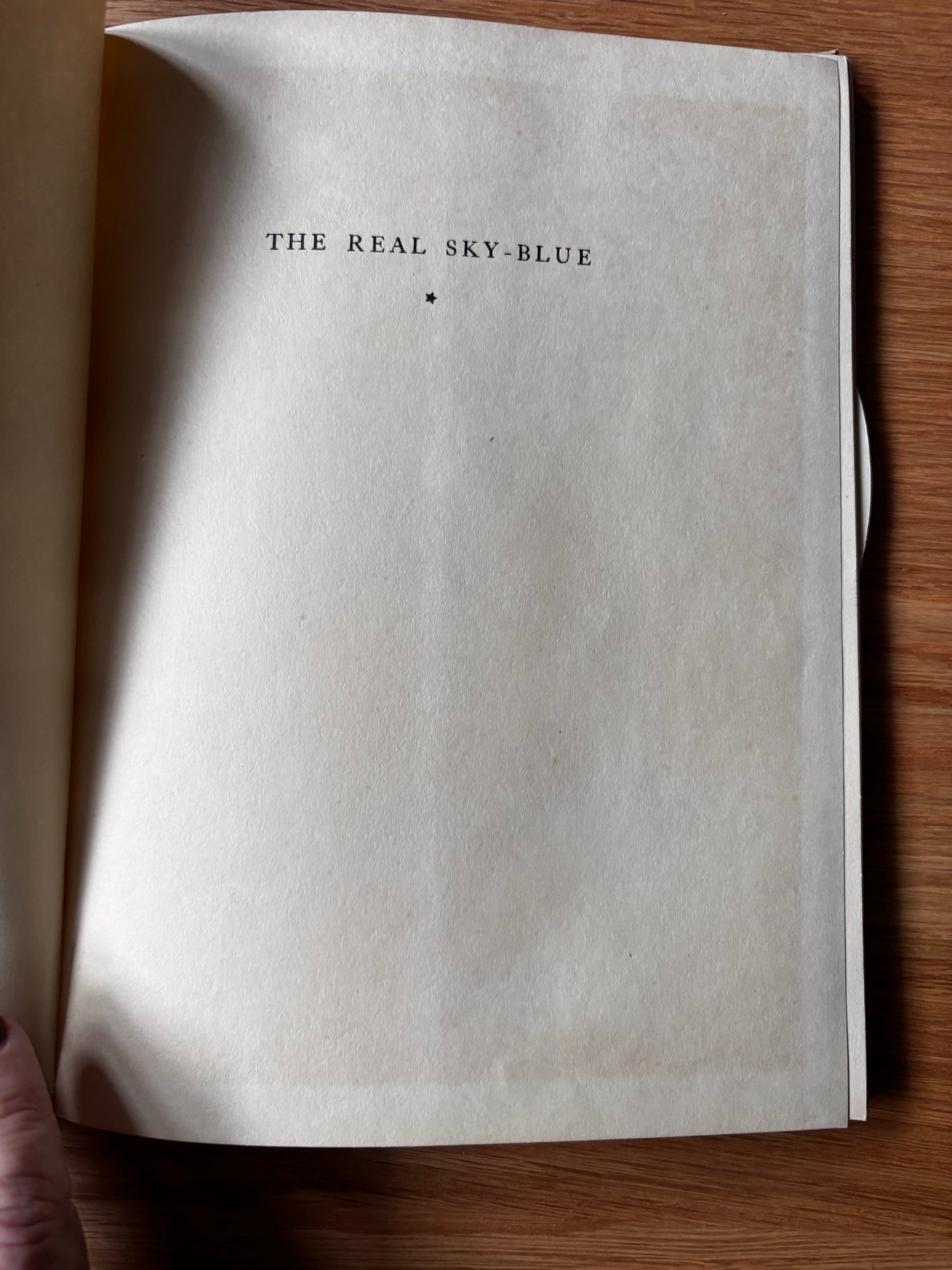 Mary Shillabeer THE REAL SKY BLUE Bela Balazs 1936 HB 1st Ed CAT STORY