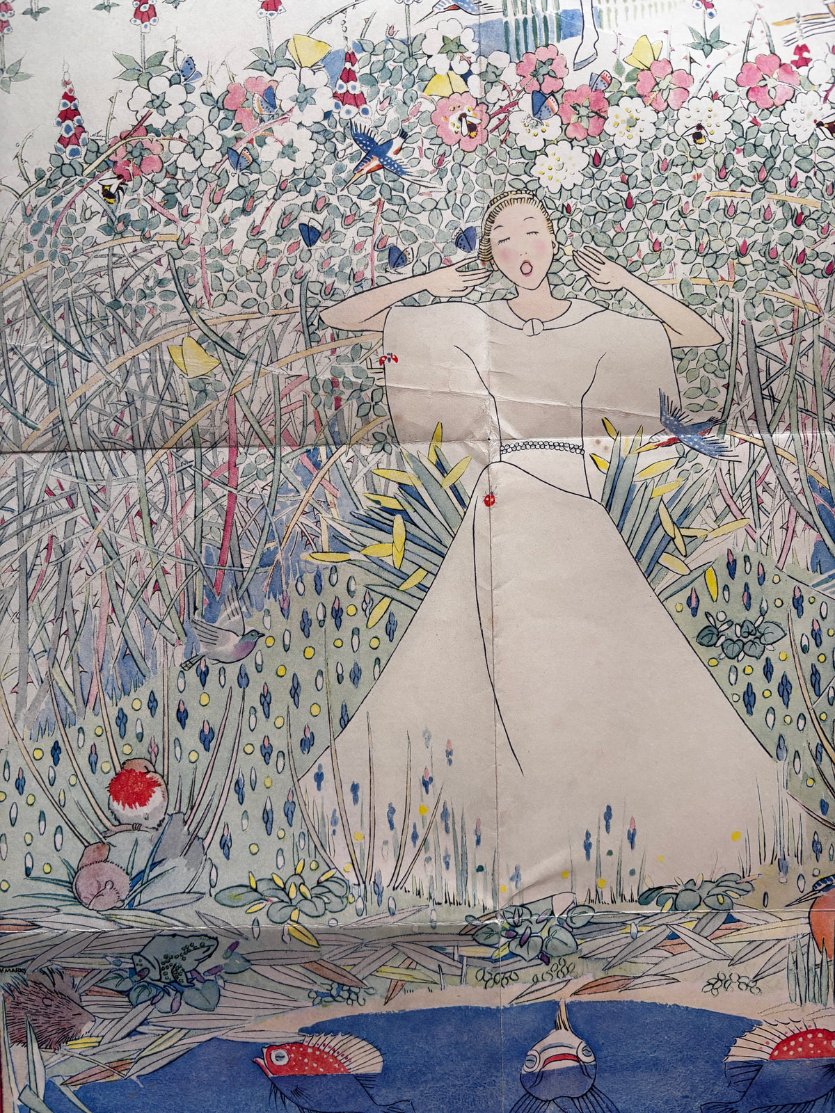 Winifred Marks LARGE SLEEPING BEAUTY POSTER 1934 Child Education School