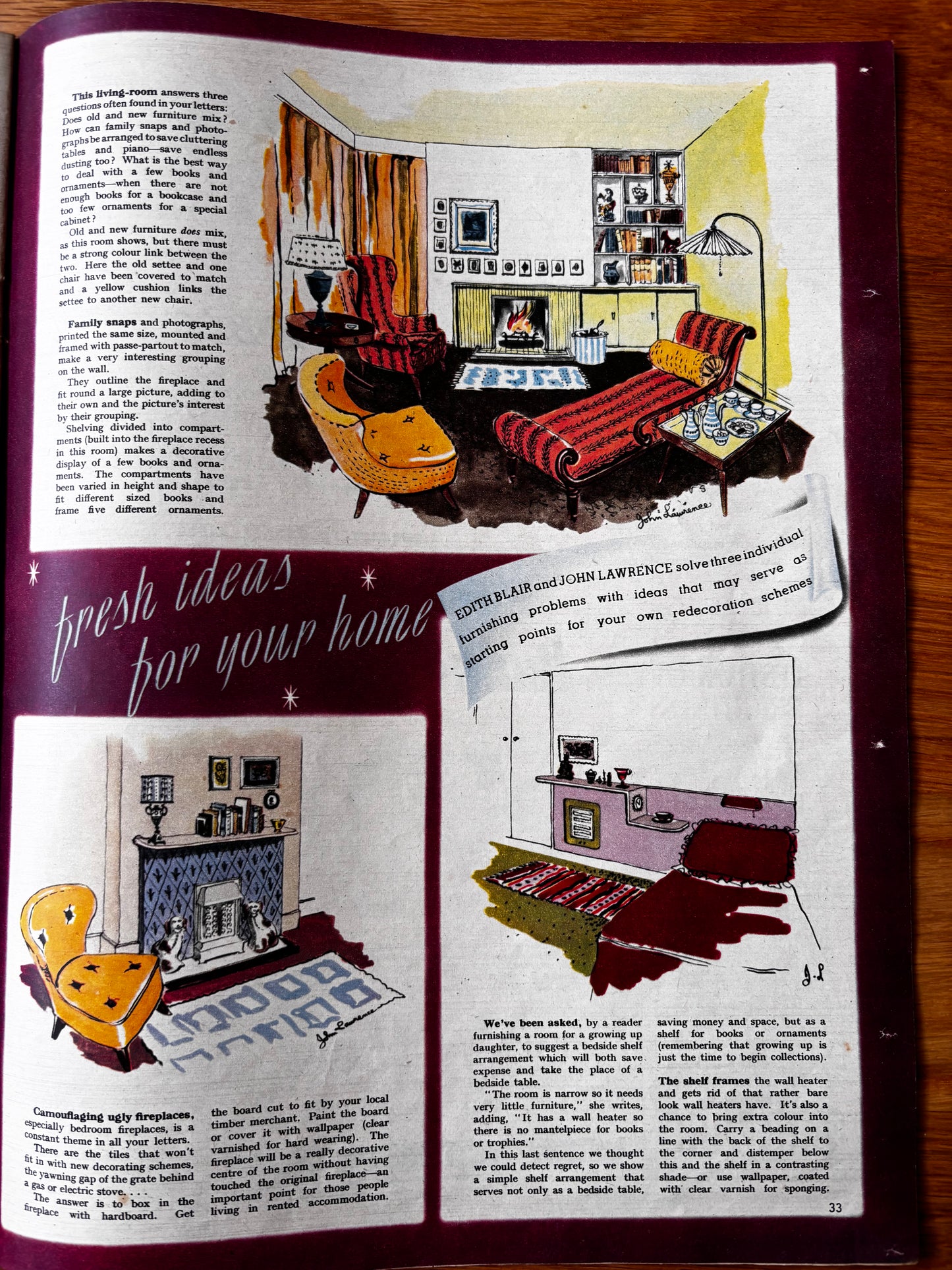 Mary Fedden WOMAN MAGAZINE April 28 1951 1950’s style VINTAGE ART