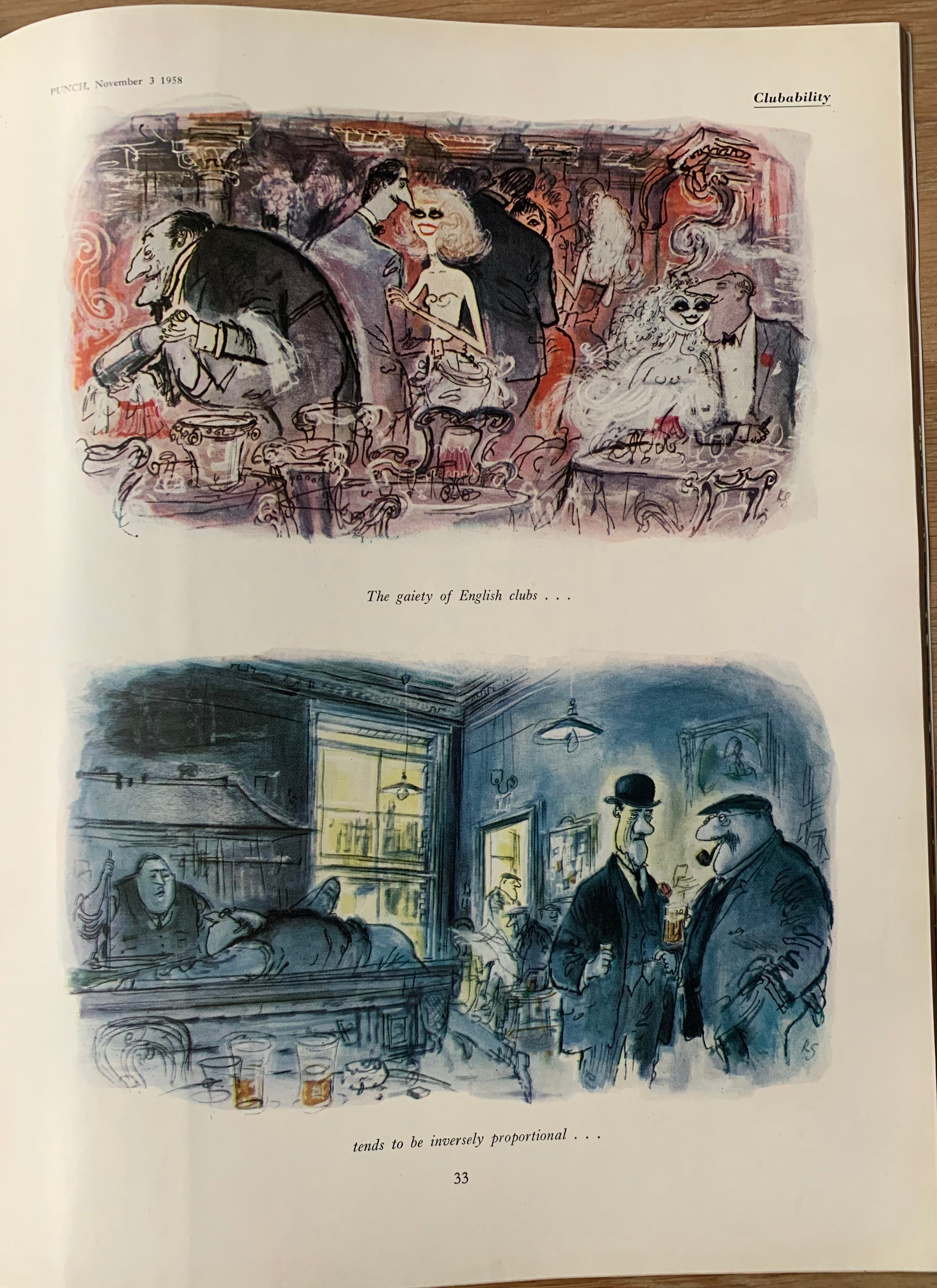 Christmas PUNCH ALMANACK 1959 Ronald Searle Fougasse MAGAZINE ADVERTS - transpontinebooks