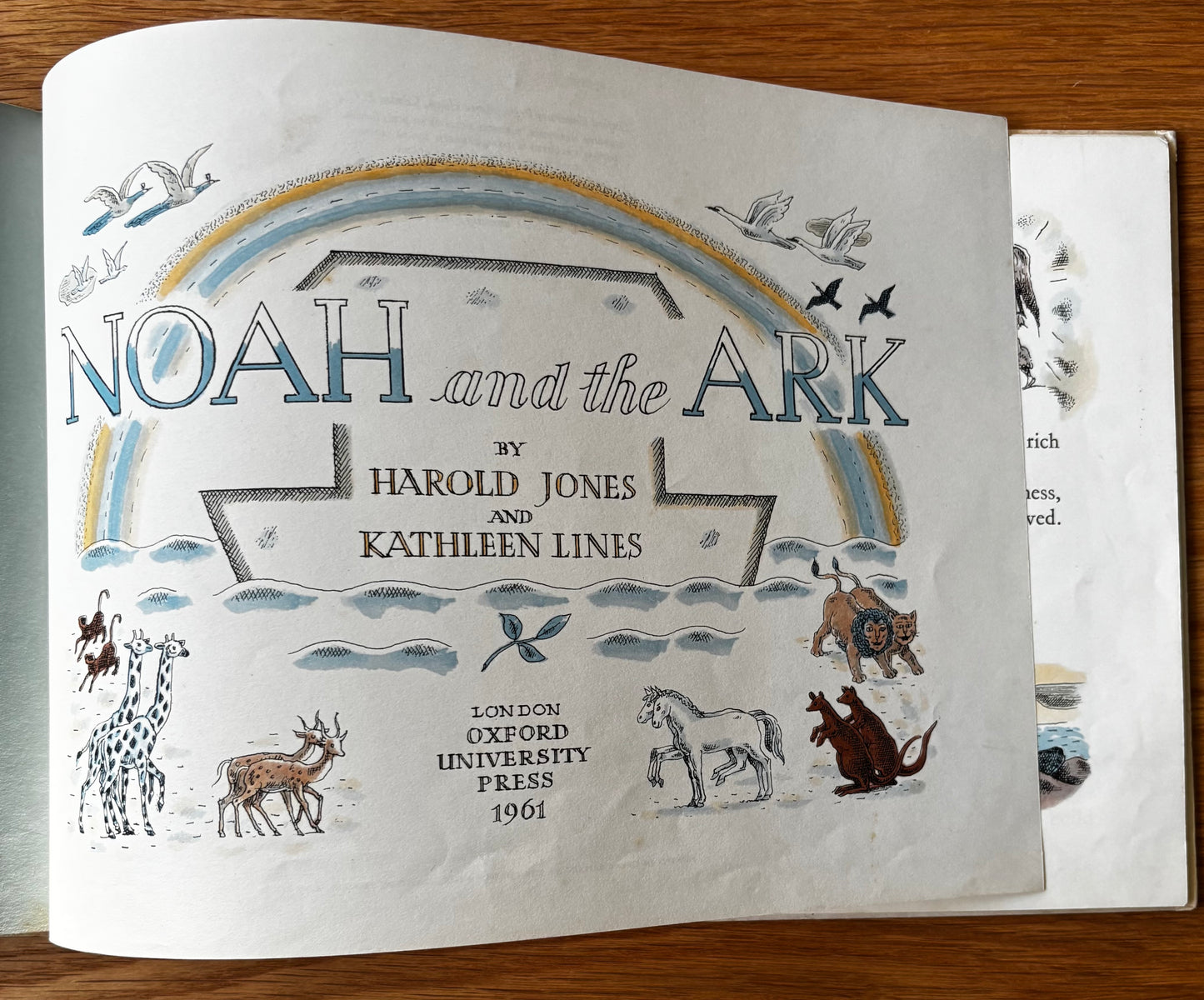 Harold Jones NOAH AND THE ARK 1961 1st Ed Kathleen Lines OXFORD UNIVERSITY PRESS