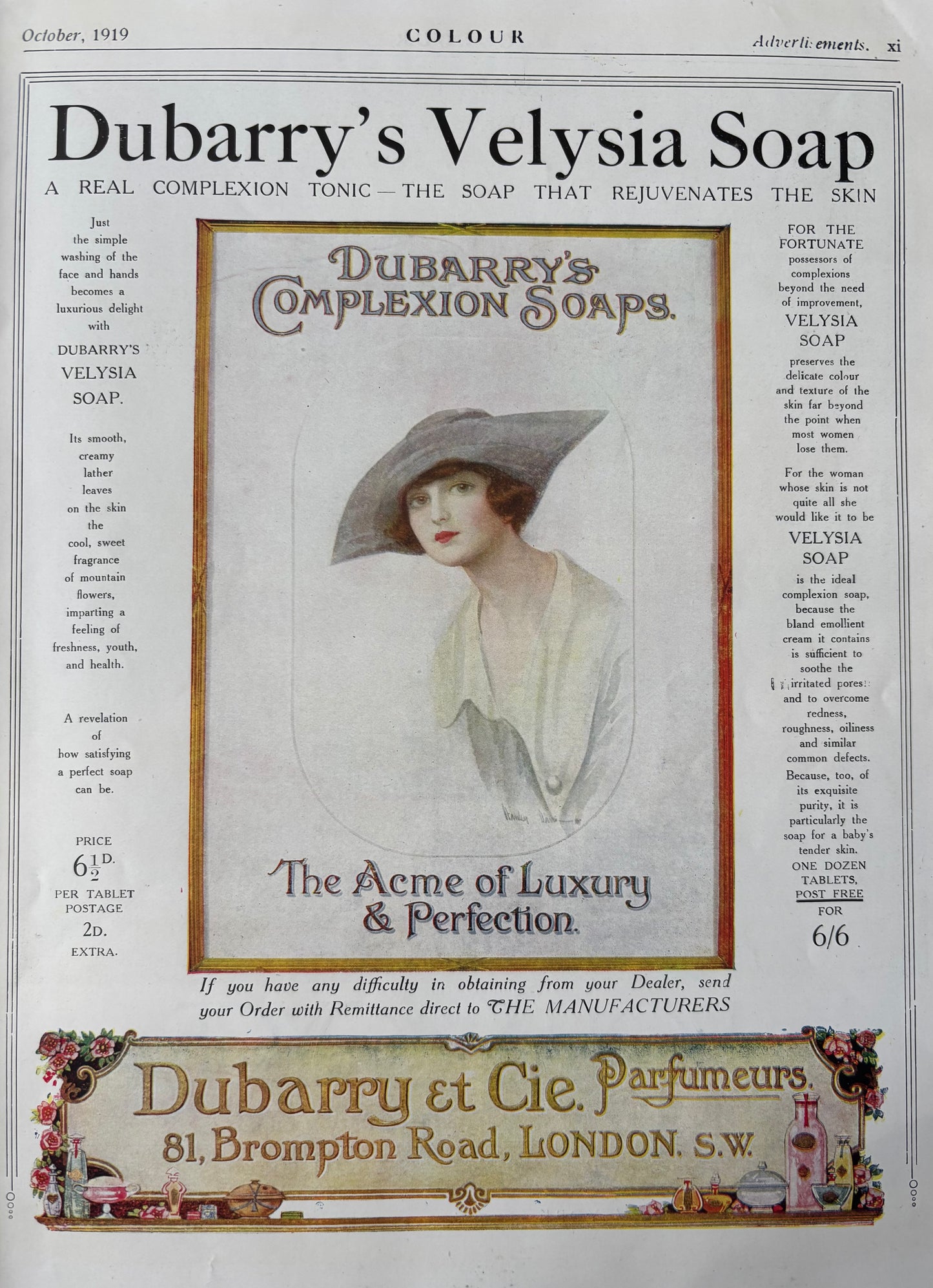Dod Proctor COLOUR MAGAZINE October 1919 ADVERTS ART Illustrated