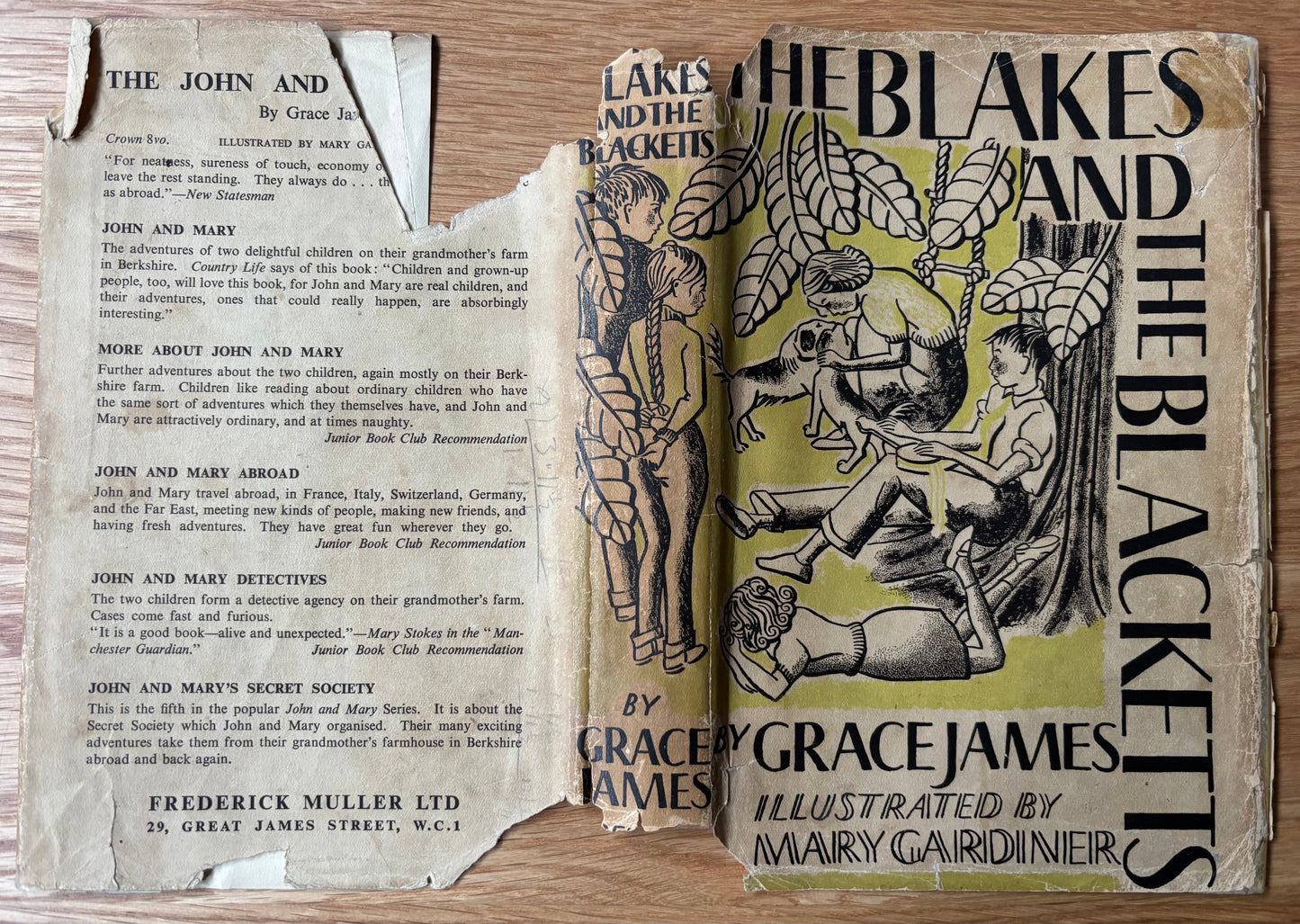 Mary Gardiner THE BLAKES AND THE BLACKETTS Grace James 1939 1st Ed DJ ILLUSTRATED