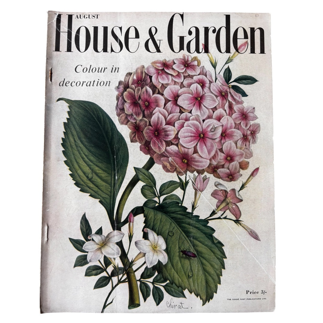 HOUSE AND GARDEN Magazine AUGUST 1956 Elizabeth David COLOUR IN DECORATION