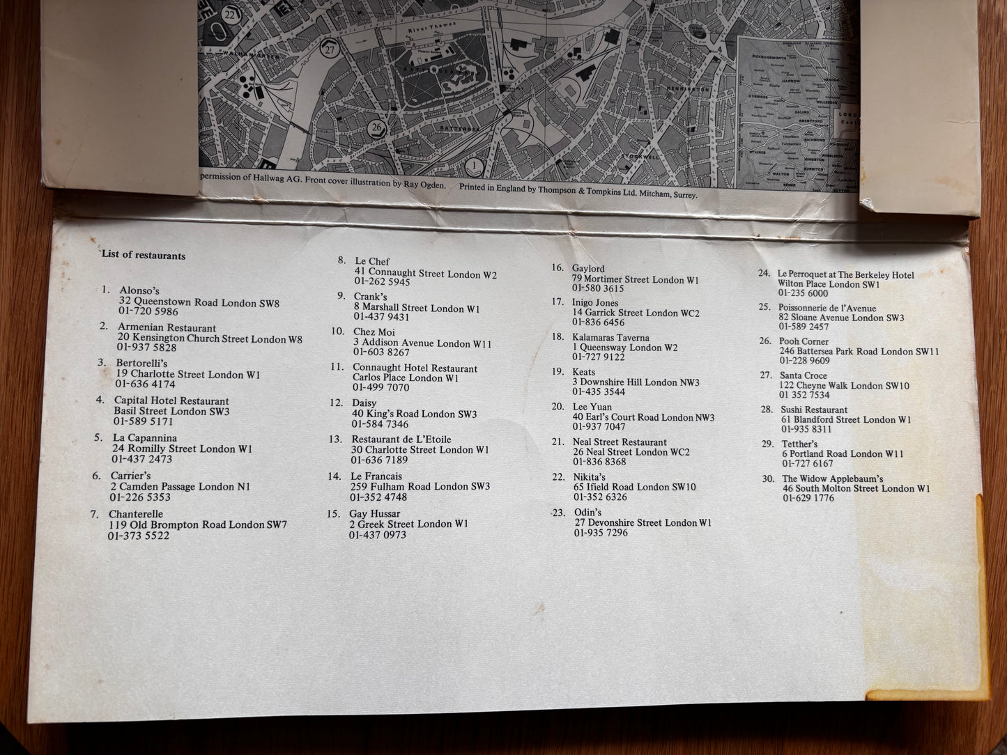 LONDON A LA CARTE Habitat 30 Facsimile Menus DAVID HOCKNEY Conran Design Ray Ogden