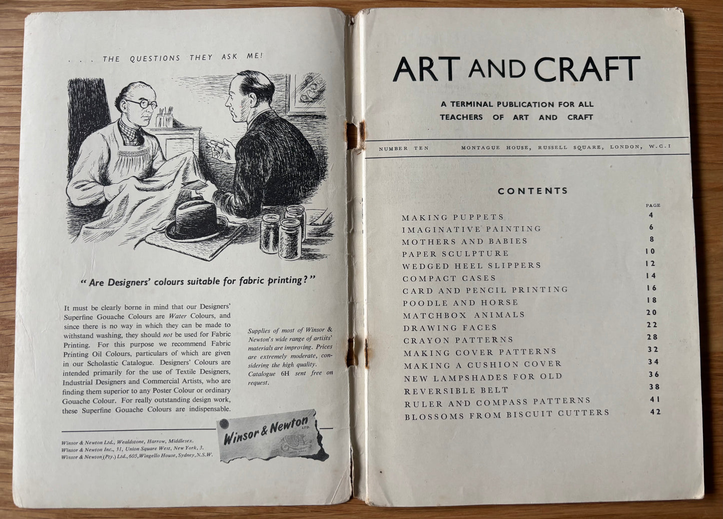 1950 ART AND CRAFT MAGAZINE Fabric Toys CHILD EDUCATION Wedge Shoes