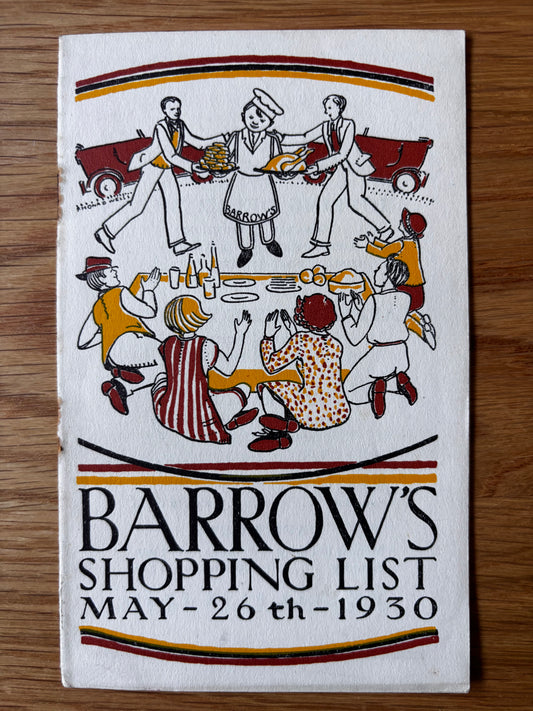 1930’s BARROW’S BIRMINGHAM Illustrated Seasonal Food Booklet SHOP May 1930