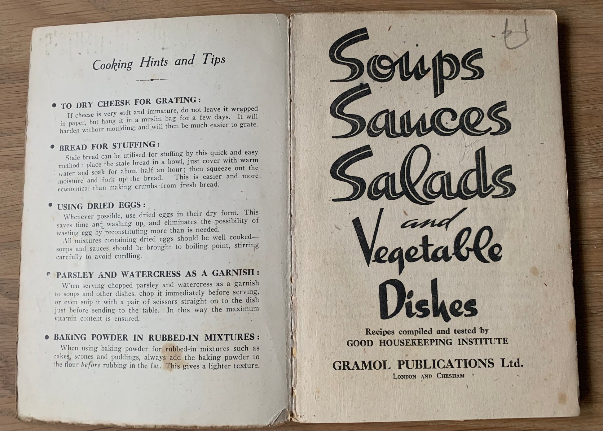 Edward Jeffrey GOOD HOUSEKEEPING Soups Sauces Salads & Vegetable Dishes WARTIME 1940’s - transpontinebooks