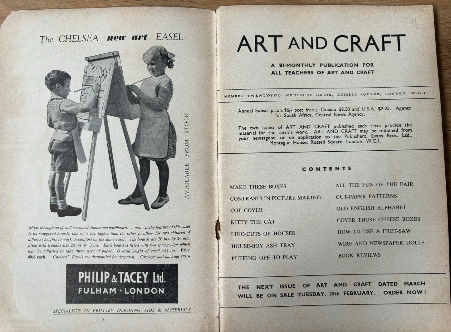 1952 ART AND CRAFT MAGAZINE January CHILD EDUCATION Cut Paper Patterns - transpontinebooks