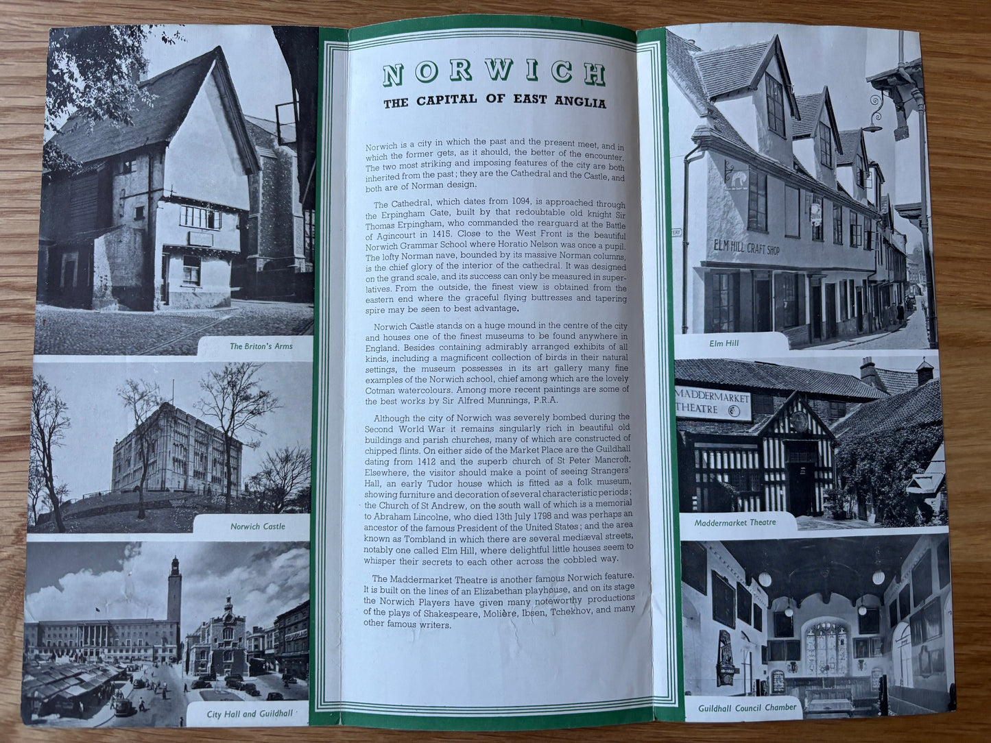 Vintage 1940’s NORWICH Come To Britain Leaflet East Anglia PUBLICITY CENTRE
