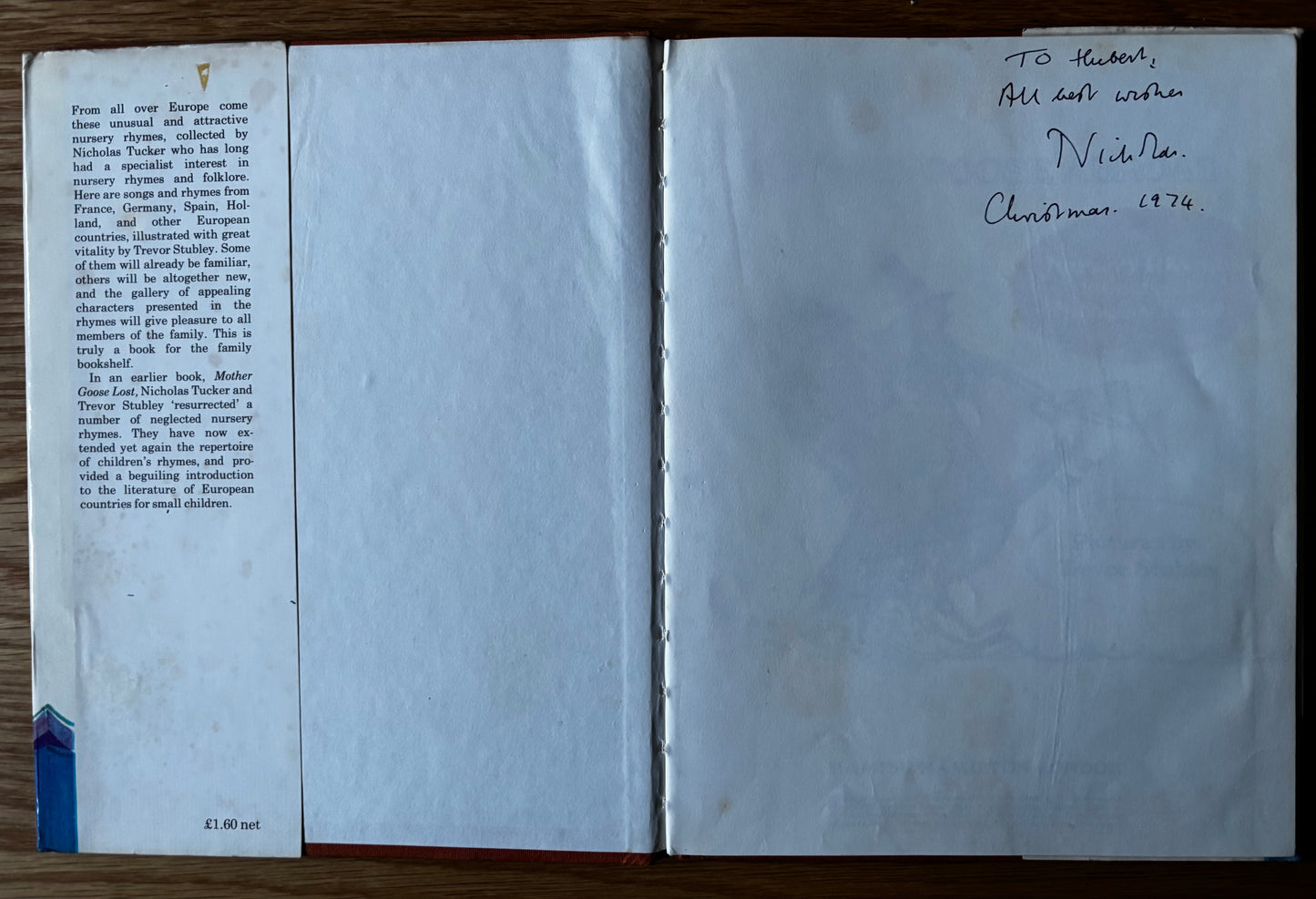 Trevor Stubley MOTHER GOOSE ABROAD 1st DJ HB 1974 Nicholas Tucker Signed Nursery Rhymes