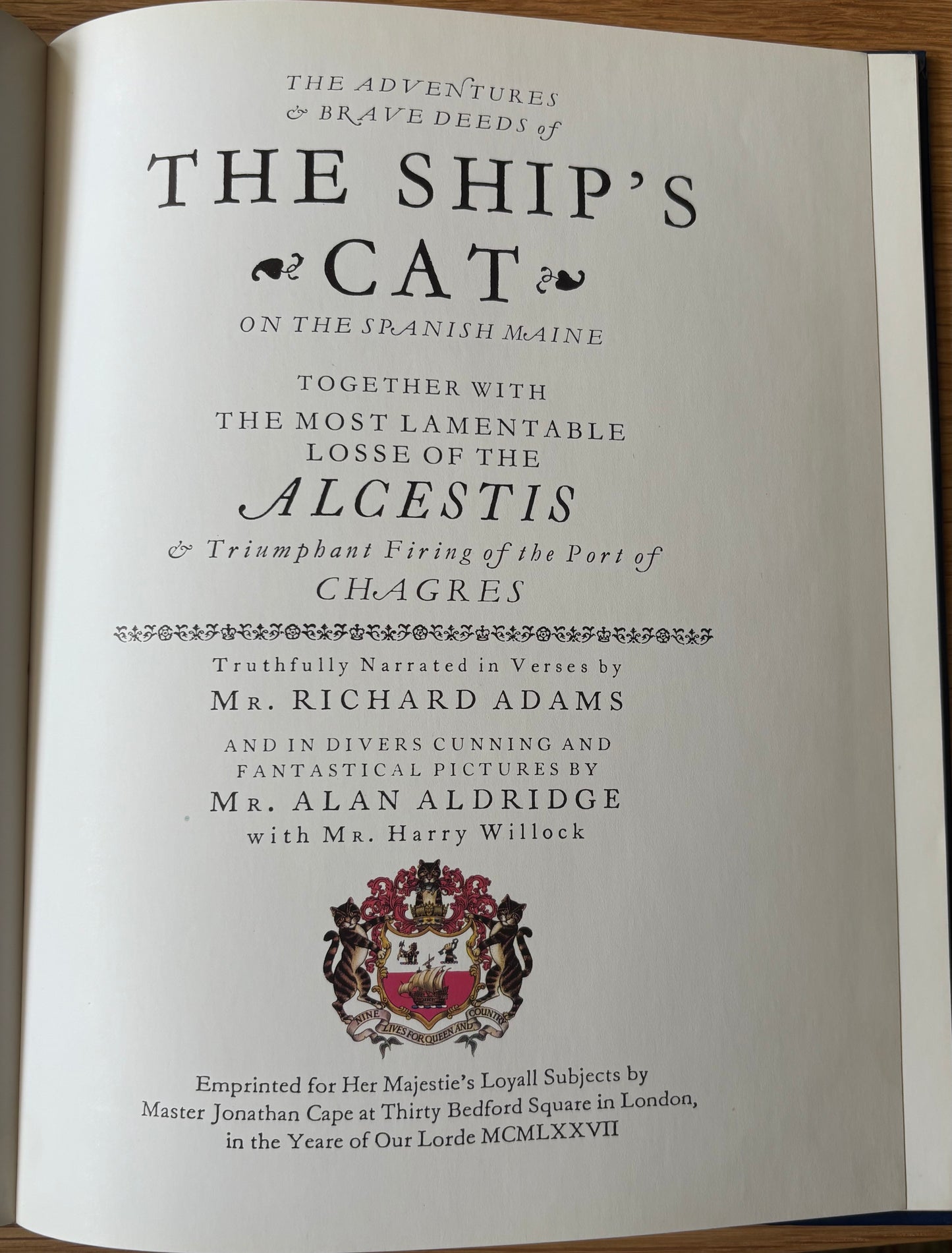 Alan Aldridge Signed drawing THE SHIP’S CAT Richard Adams HB 1st Ed 1977 Illustrated