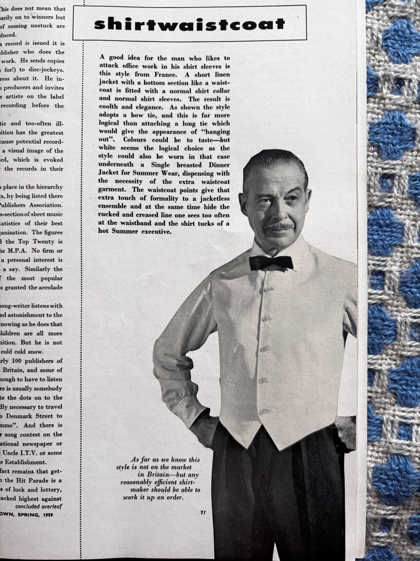 1950’s MAN ABOUT TOWN Magazine Spring 1959 Men’s Style Tailoring VINTAGE