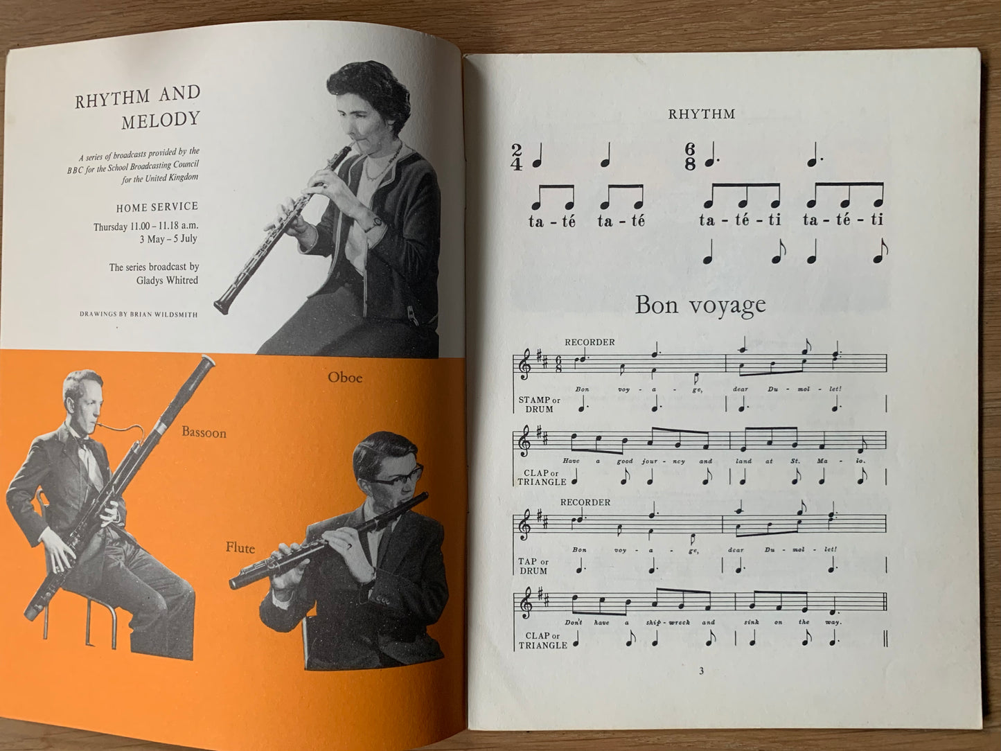 Wildsmith Brian RHYTHM and MELODY 1962 BBC Song Book WIZARD Illustrated - transpontinebooks