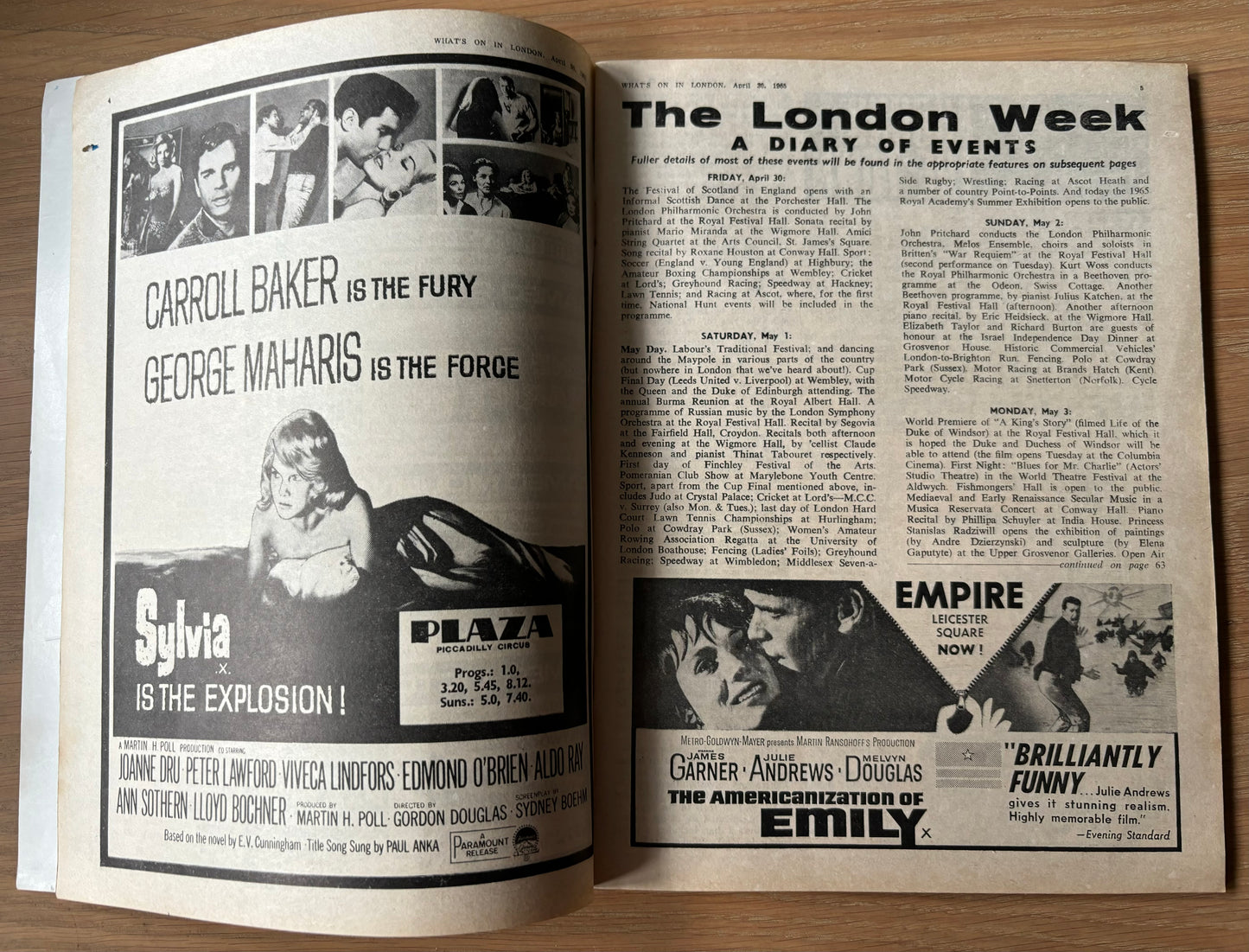 A KING’S STORY What’s On London April 30 1965 MAGAZINE FIlm - transpontinebooks