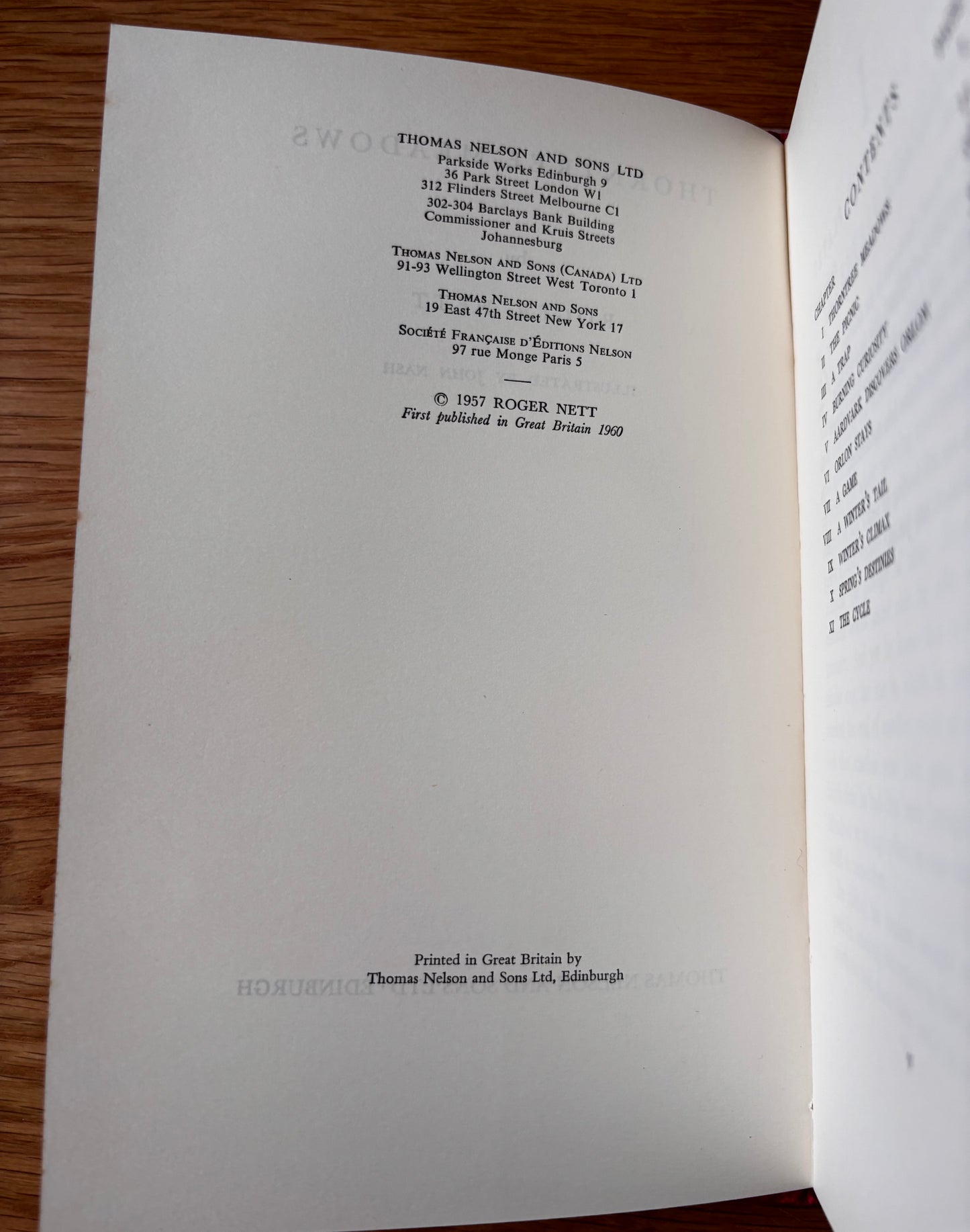 John Nash THORNTREE MEADOWS 1st Ed DJ 1960 Thomas Nelson ILLUSTRATED