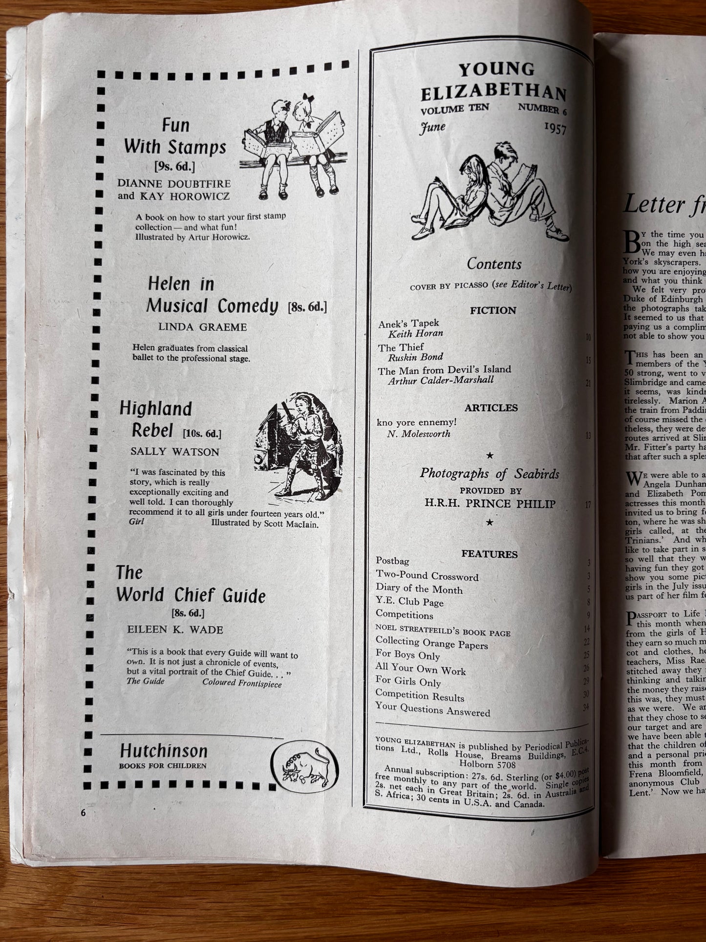 Ronald Searle YOUNG ELIZABETHAN Magazine June 1957 Picasso Molesworth