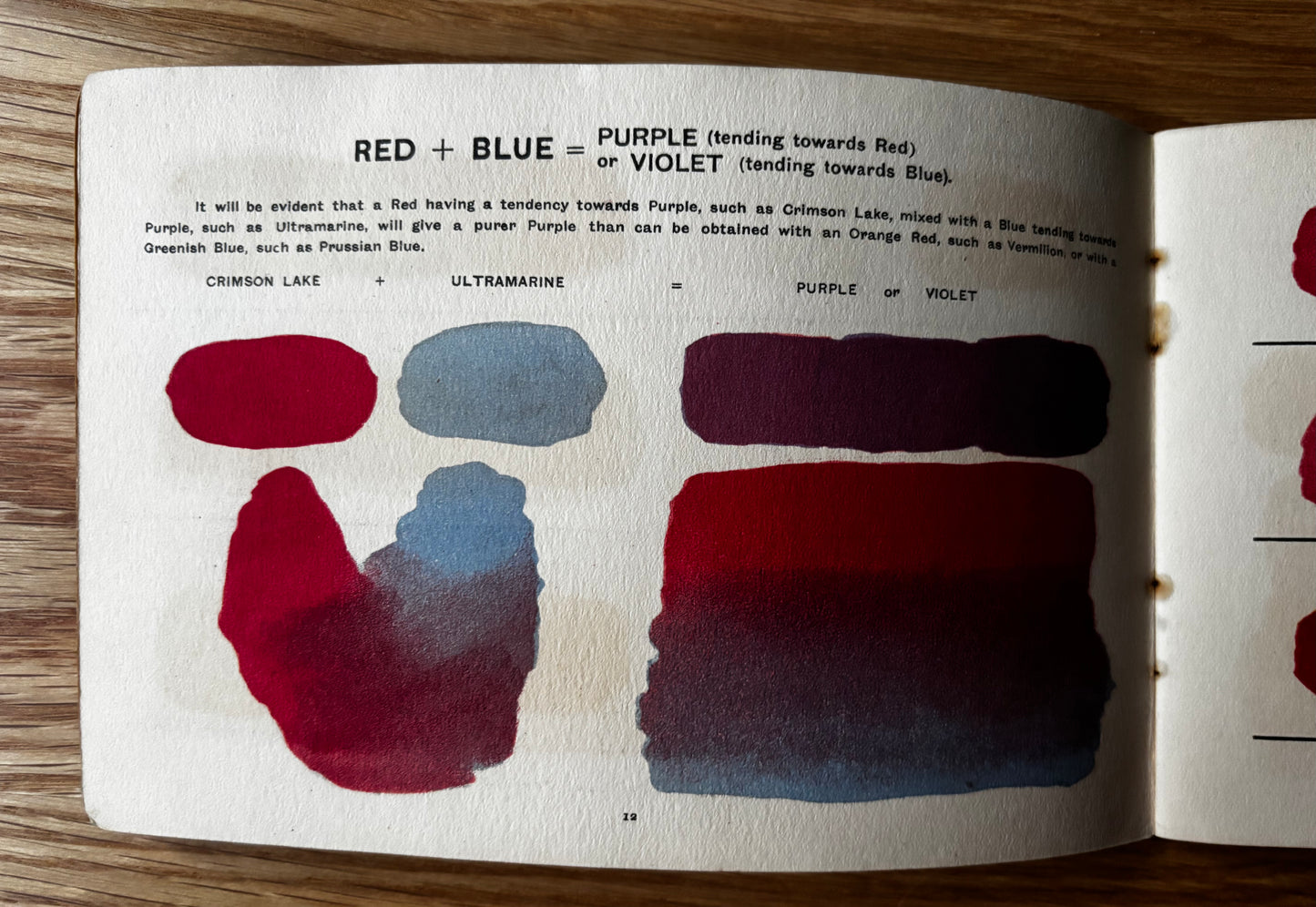 COLOUR MIXING BOOKLET Reeves and Sons 1917 3rd Ed WATERCOLOURS Dalston