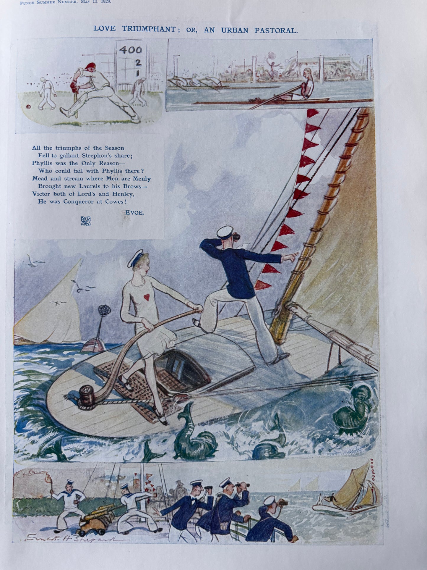 1920’s E H Shepard PUNCH MAGAZINE Summer Number May 1929 Adverts Fougasse