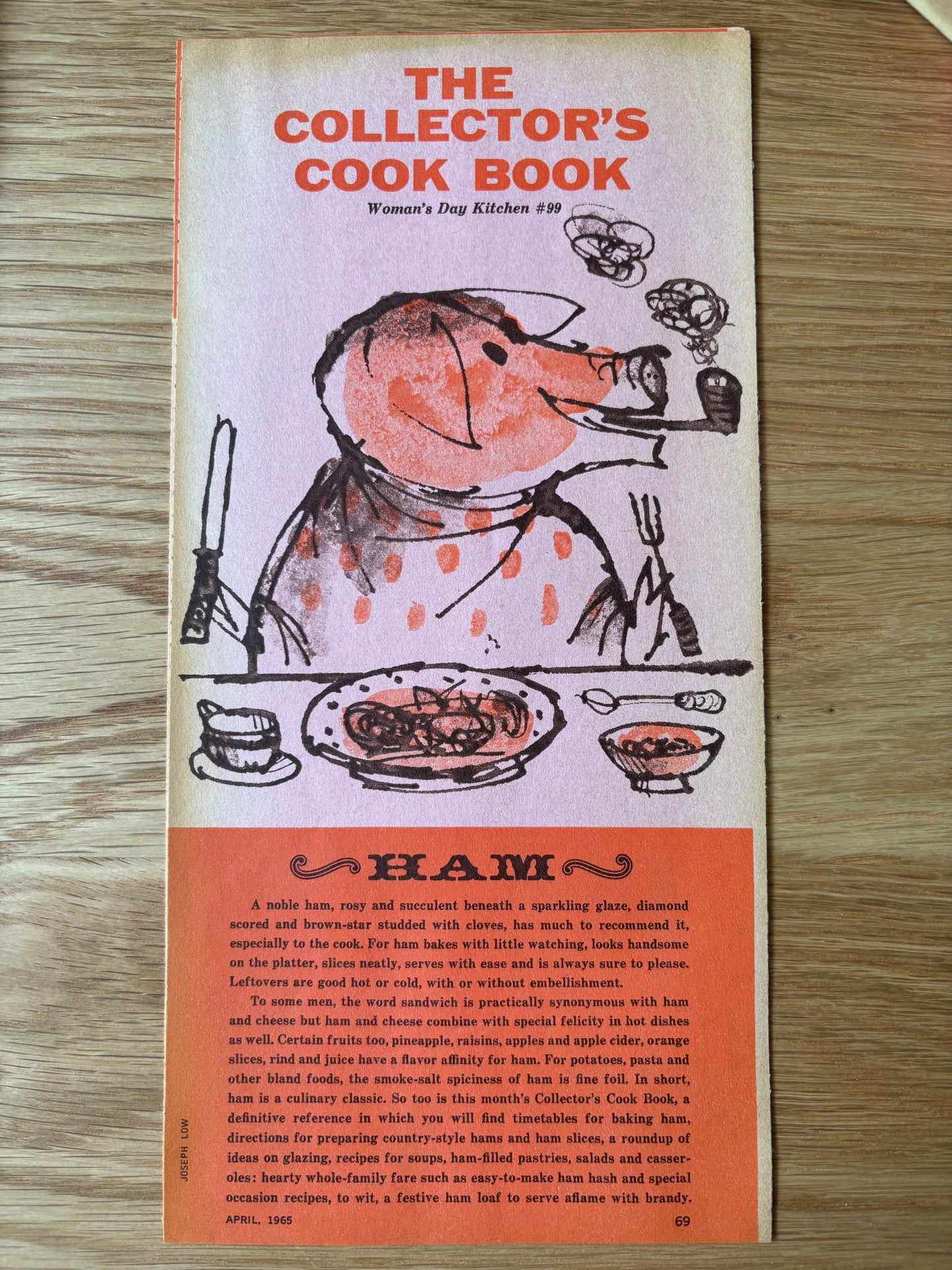 Joseph Low HAM Recipes Leaflet Supplement WOMAN’S DAY April 1965