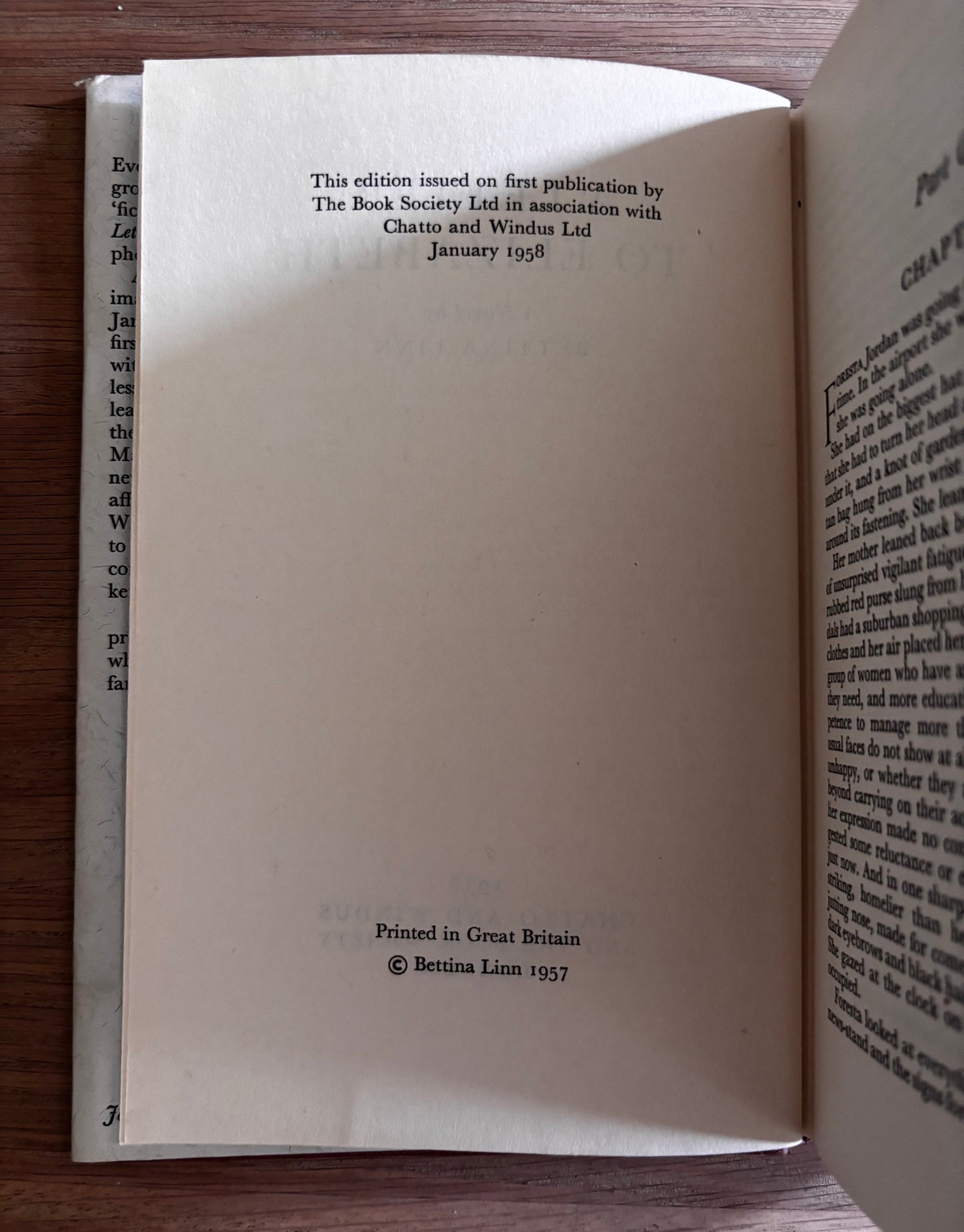 Trekkie Ritchie A LETTER TO ELIZABETH Bettina Linn  1st Ed DJ Chatto & Windus 1958