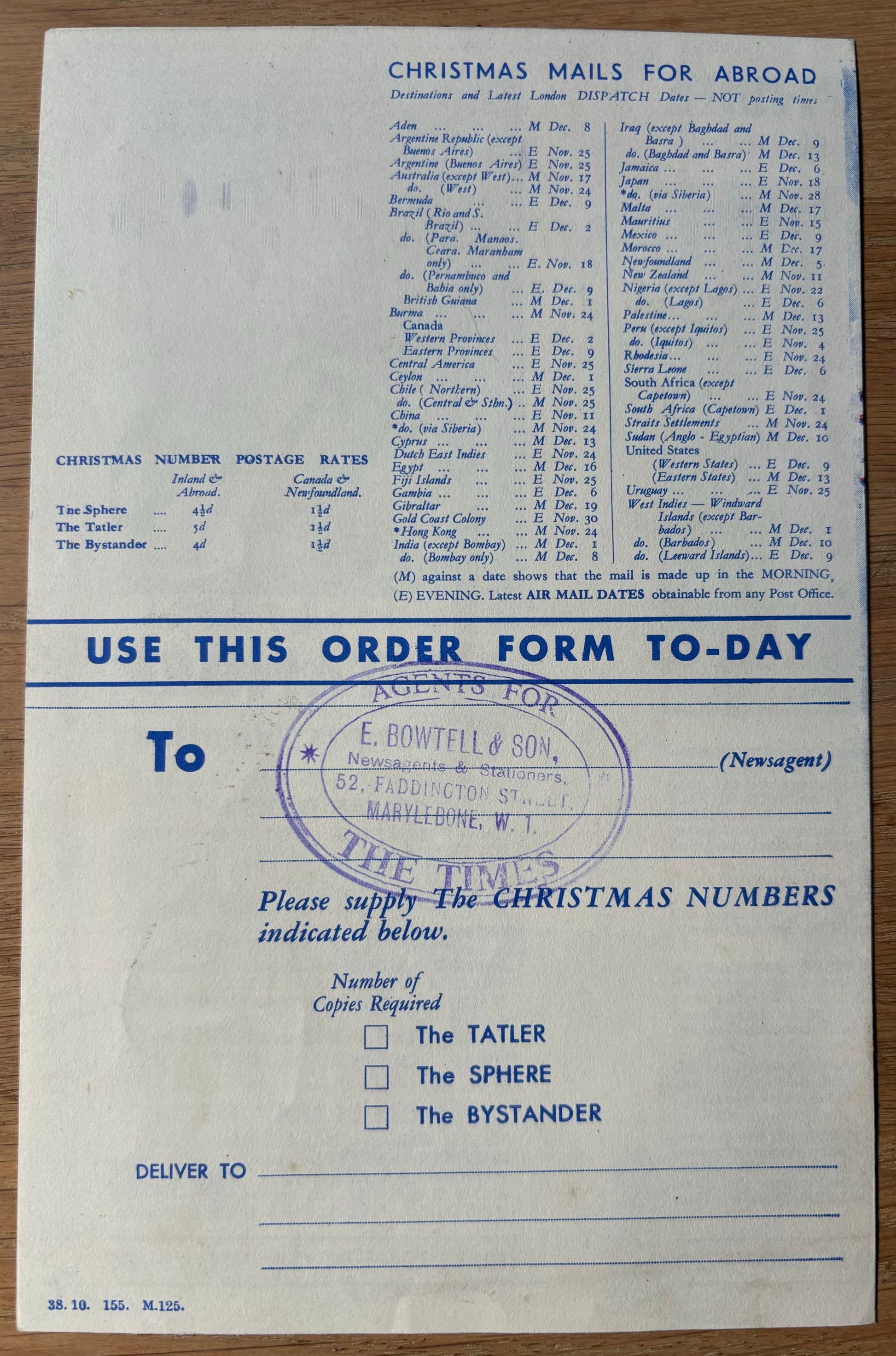 1938 Christmas Number TATLER BYSTANDER SPHERE LEAFLET 1930's - transpontinebooks