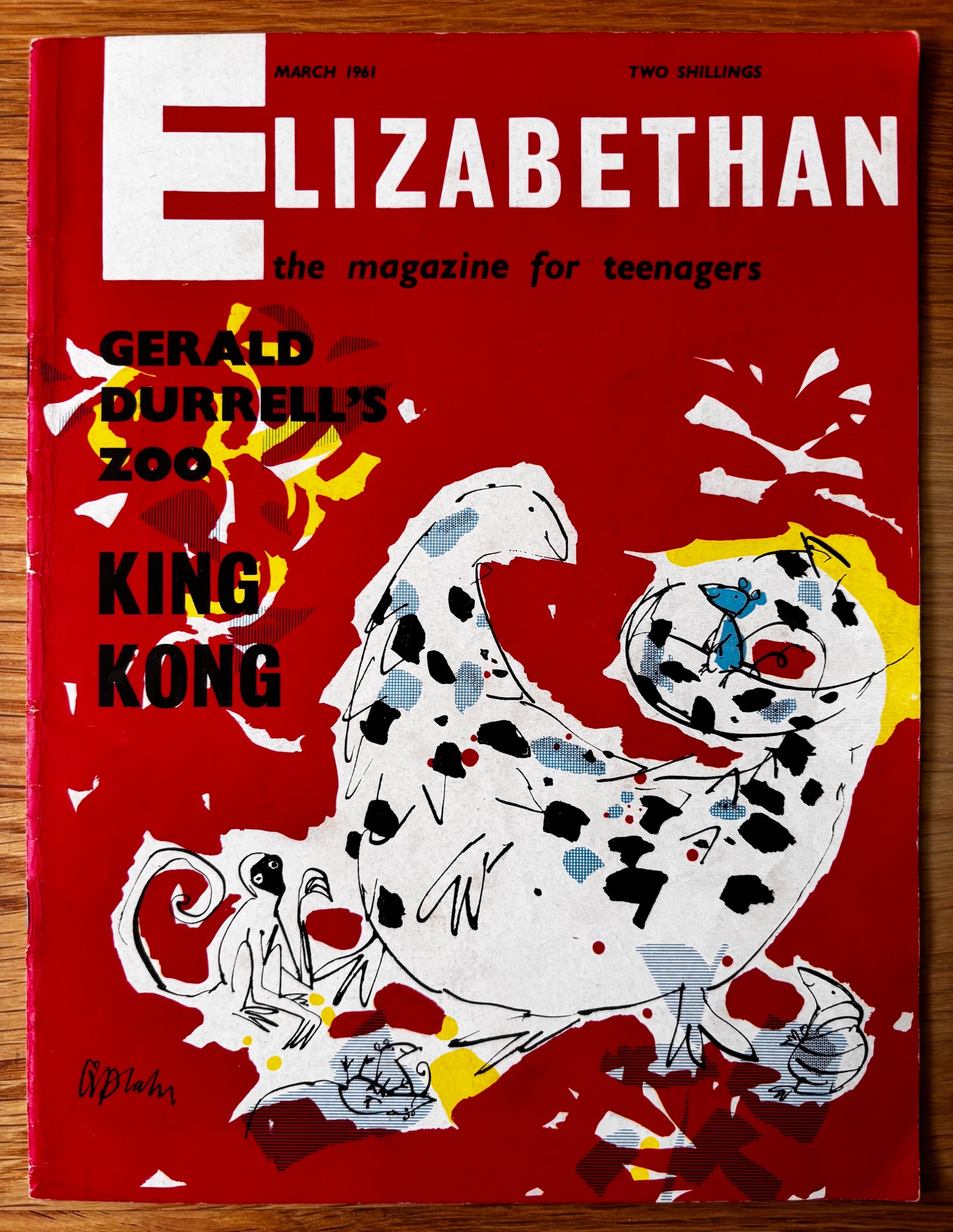 Quentin Blake ELIZABETHAN MAGAZINE March 1961 Adam Rowntree Gerald Durrell