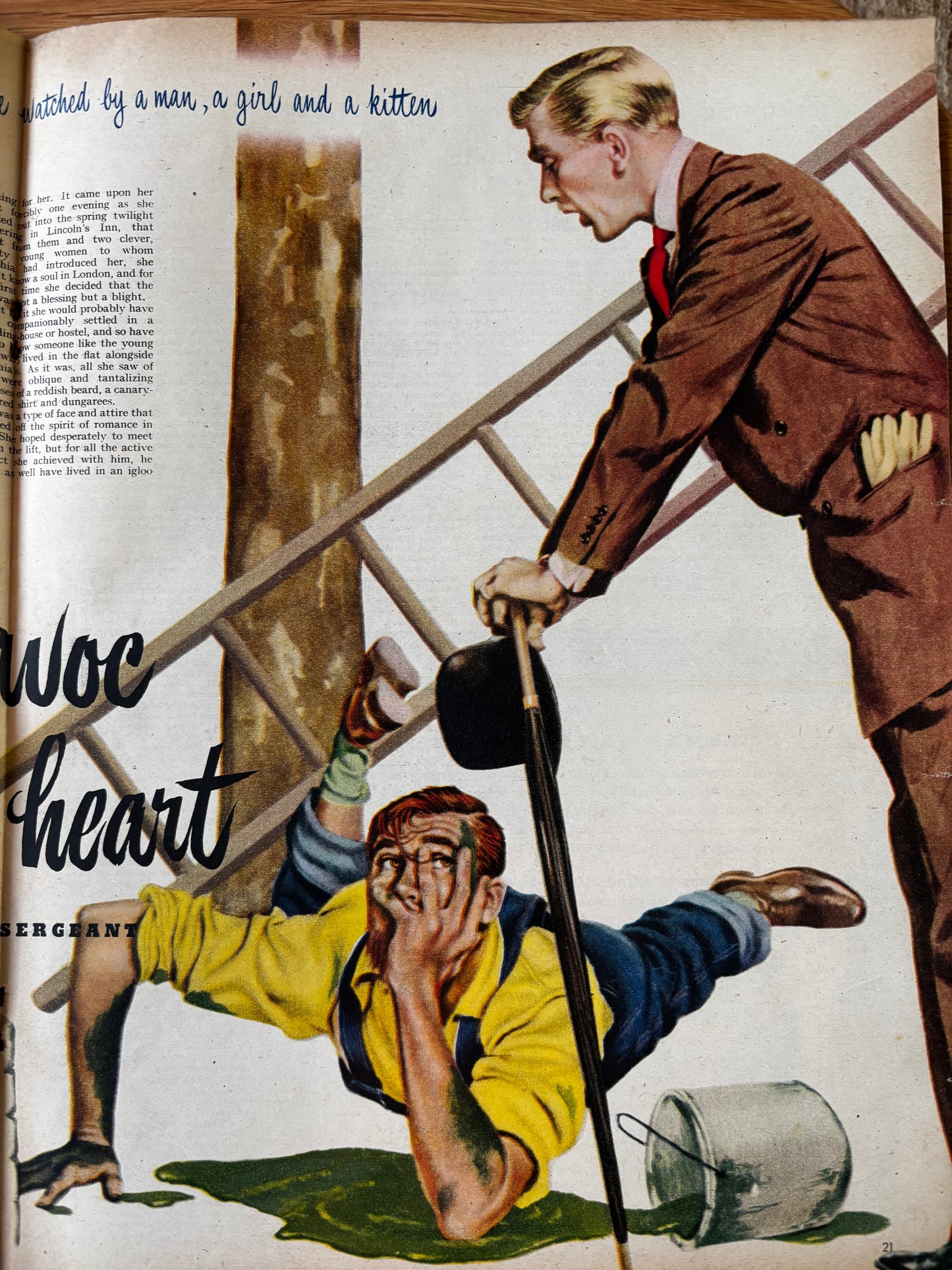 Mary Fedden WOMAN MAGAZINE April 6 1950 1950’s style VINTAGE ART Bruce Angrave