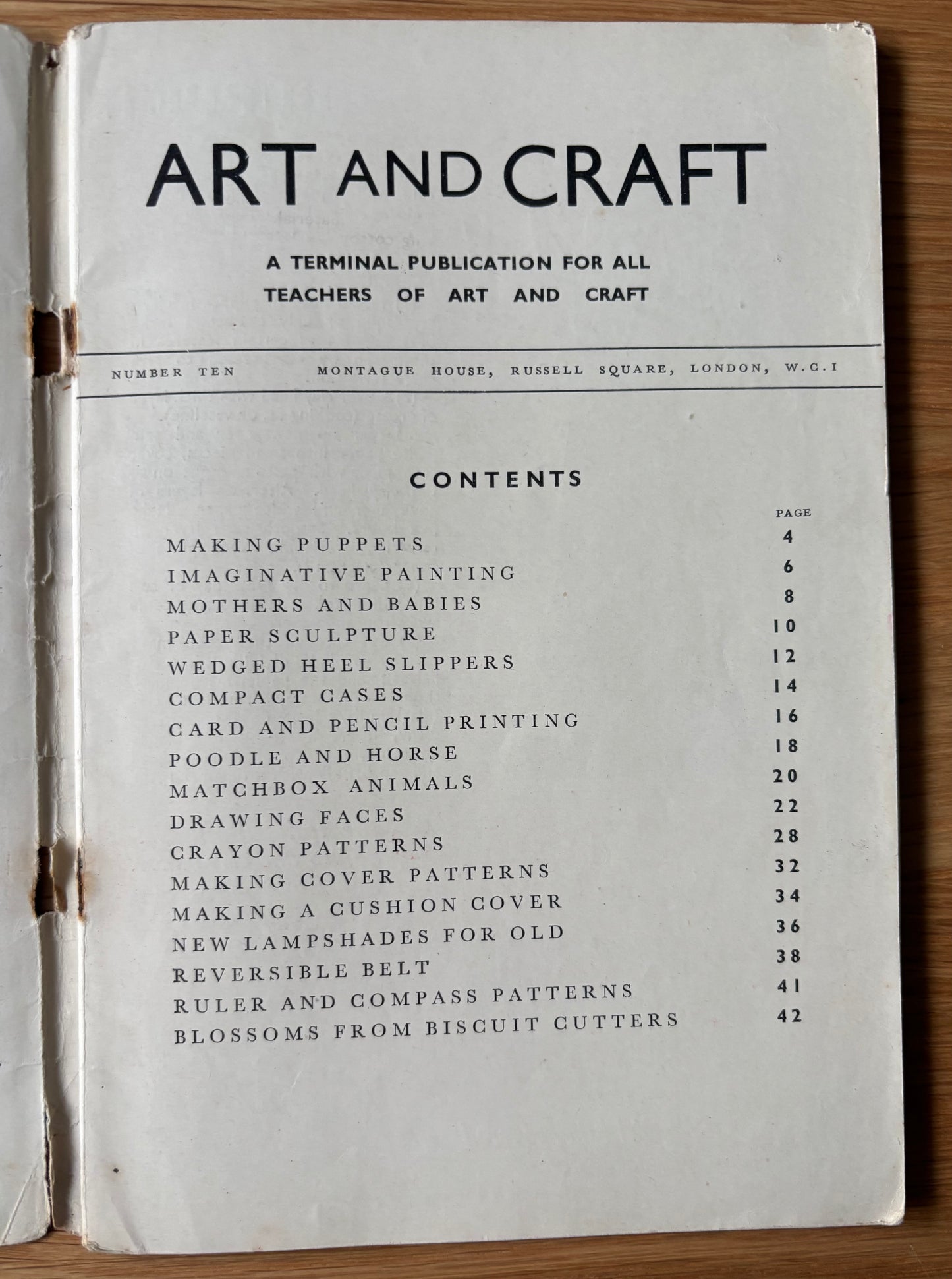 1950 ART AND CRAFT MAGAZINE Fabric Toys CHILD EDUCATION Wedge Shoes
