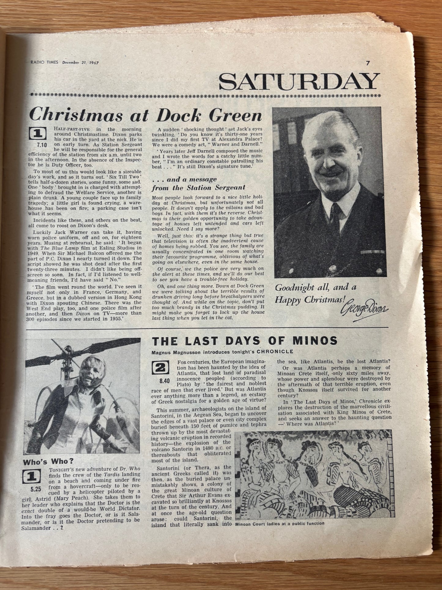 Barry Wilkinson CHRISTMAS RADIO TIMES BBC December 1967 Magazine