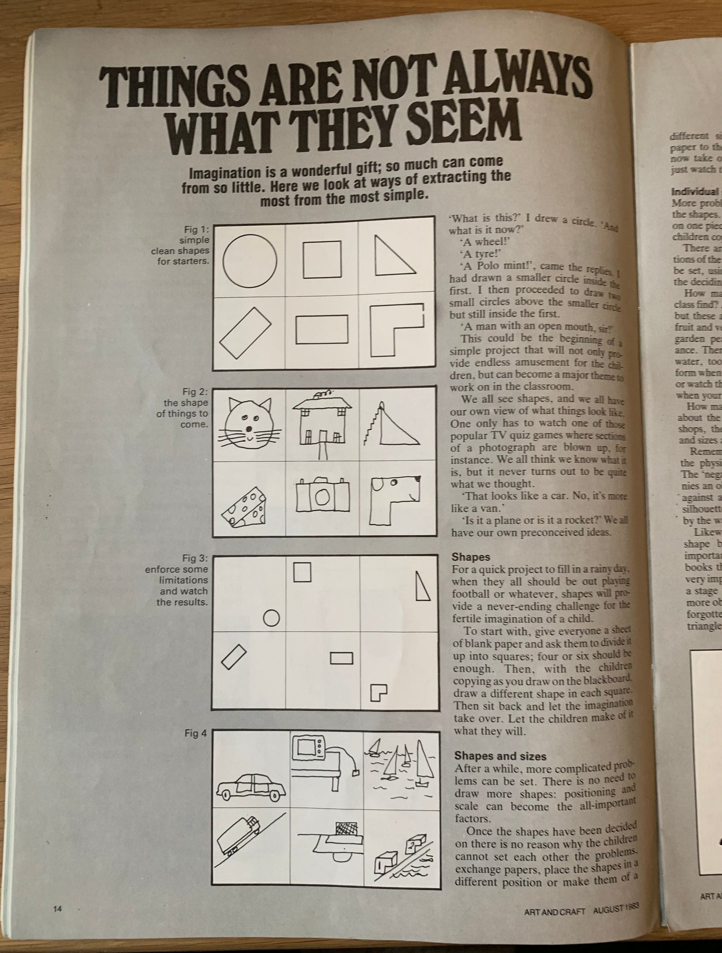 ART AND CRAFT EDUCATION MAGAZINE 1983 Shapes and Sizes - transpontinebooks