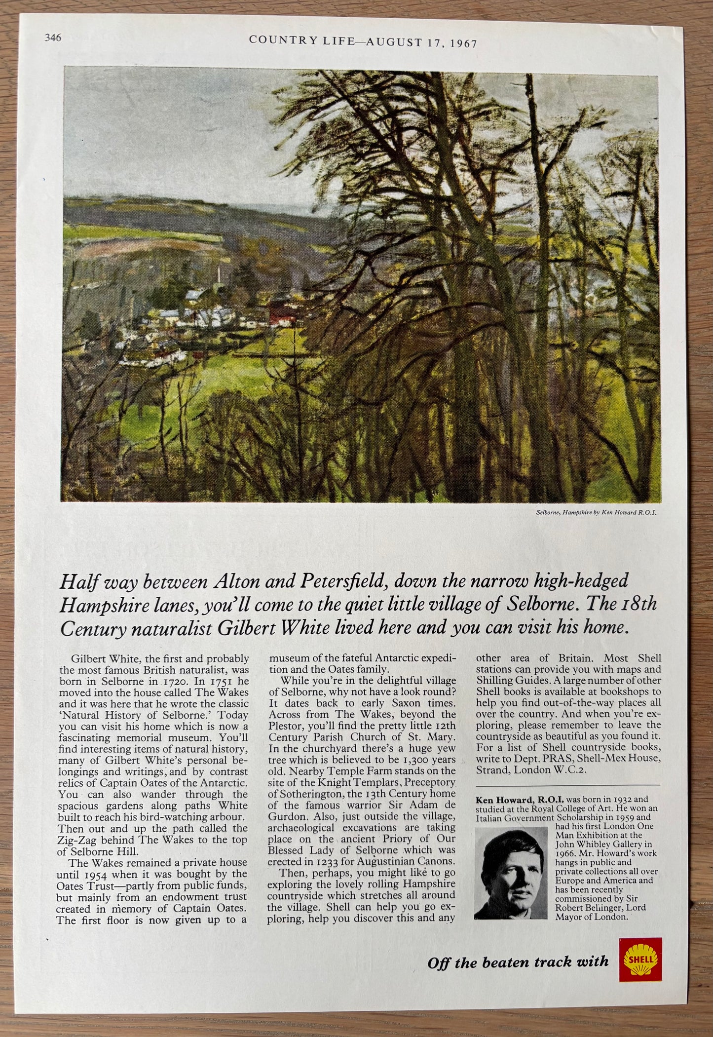 Ken Howard SELBOURNE Aug 1967 SHELL ADVERT Off The Beaten Track HAMPSHIRE