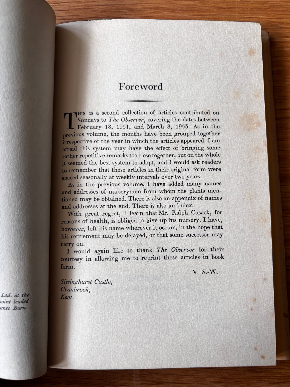 Vita Sackville West 1st Ed IN YOUR GARDEN AGAIN 1953 DJ Michael Joseph