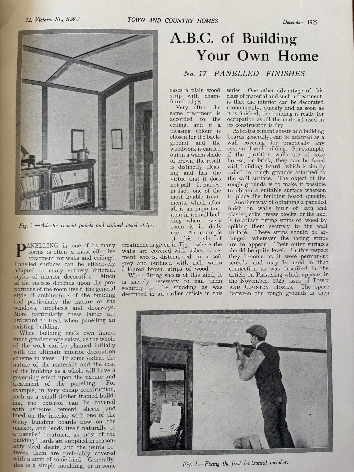 1920’s TOWN AND COUNTRY HOMES Magazine December 1925 Illustrated ADVERTS