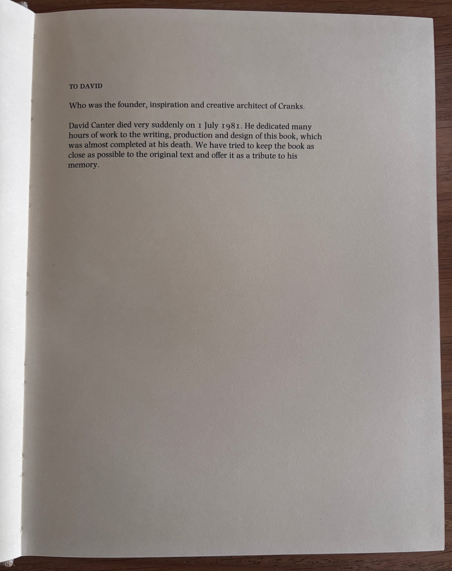 John Lawrence THE CRANKS RECIPE BOOK David Canter 1982 DJ Whole food Cookbook