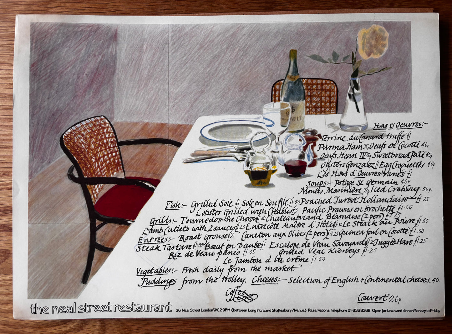 LONDON A LA CARTE Habitat Facsimile Menus DAVID HOCKNEY 3rd Edition Conran Design