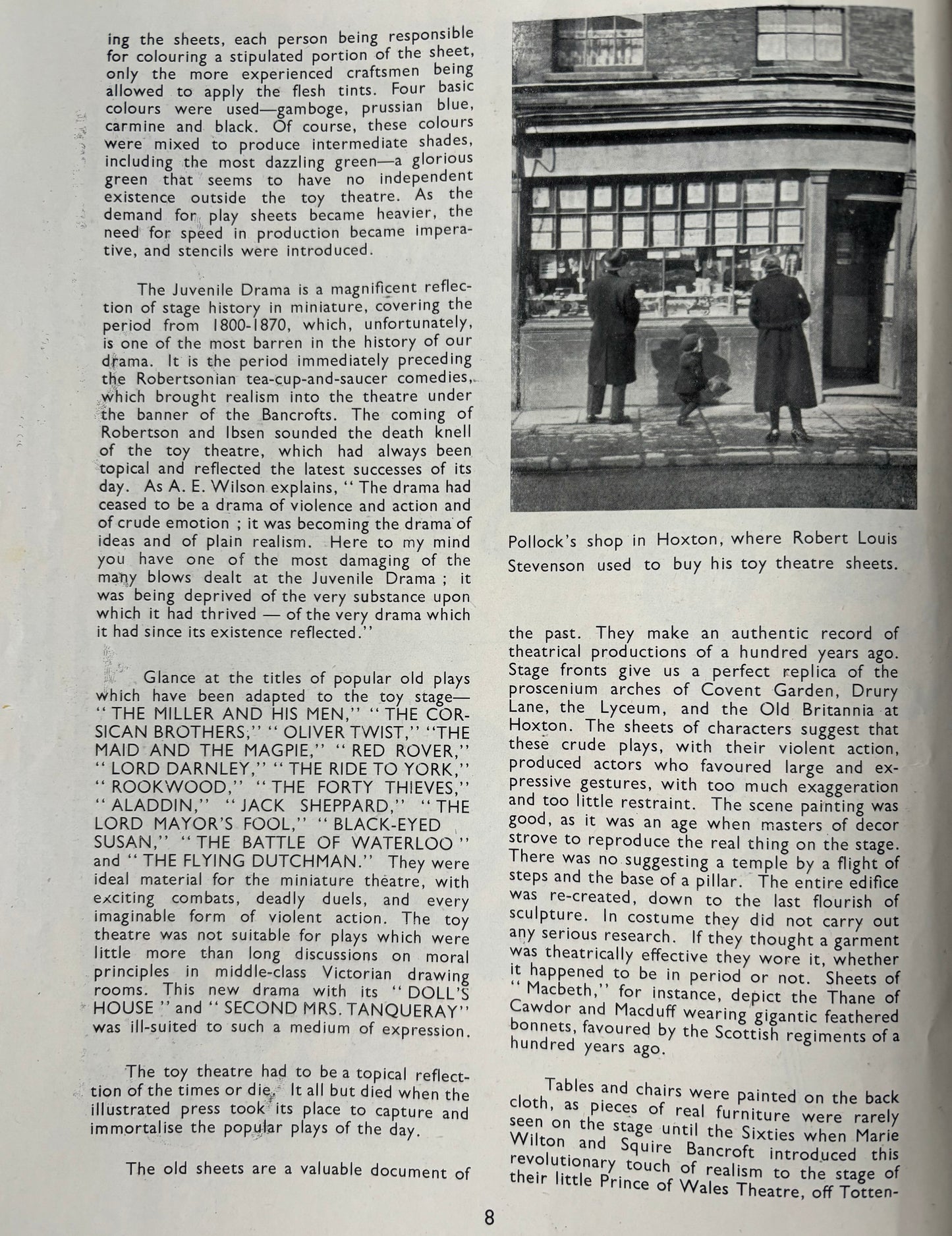 Irene Coultous THEATRE Magazine 1946 TOY THEATRE POLLOCK'S Bradford Civic Playhouse