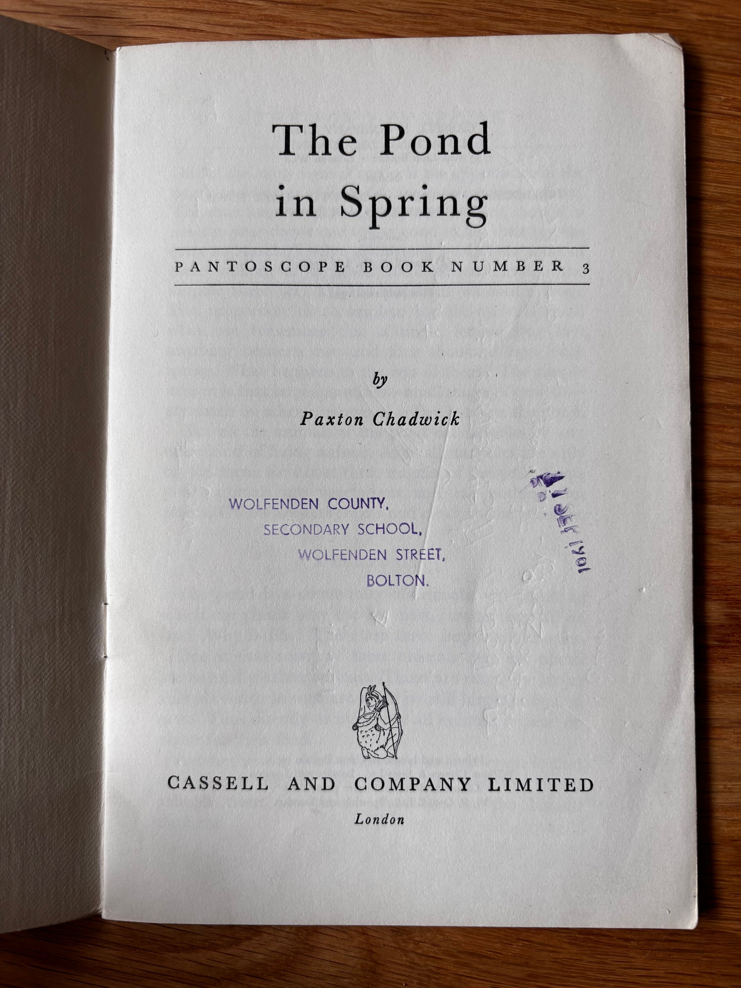 PANTOSCOPE BOOK The Pond In Spring PAXTON CHADWICK 1st Ed 1960 Cassell