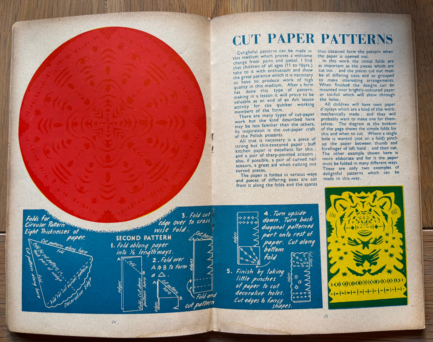 1952 ART AND CRAFT MAGAZINE January CHILD EDUCATION Cut Paper Patterns