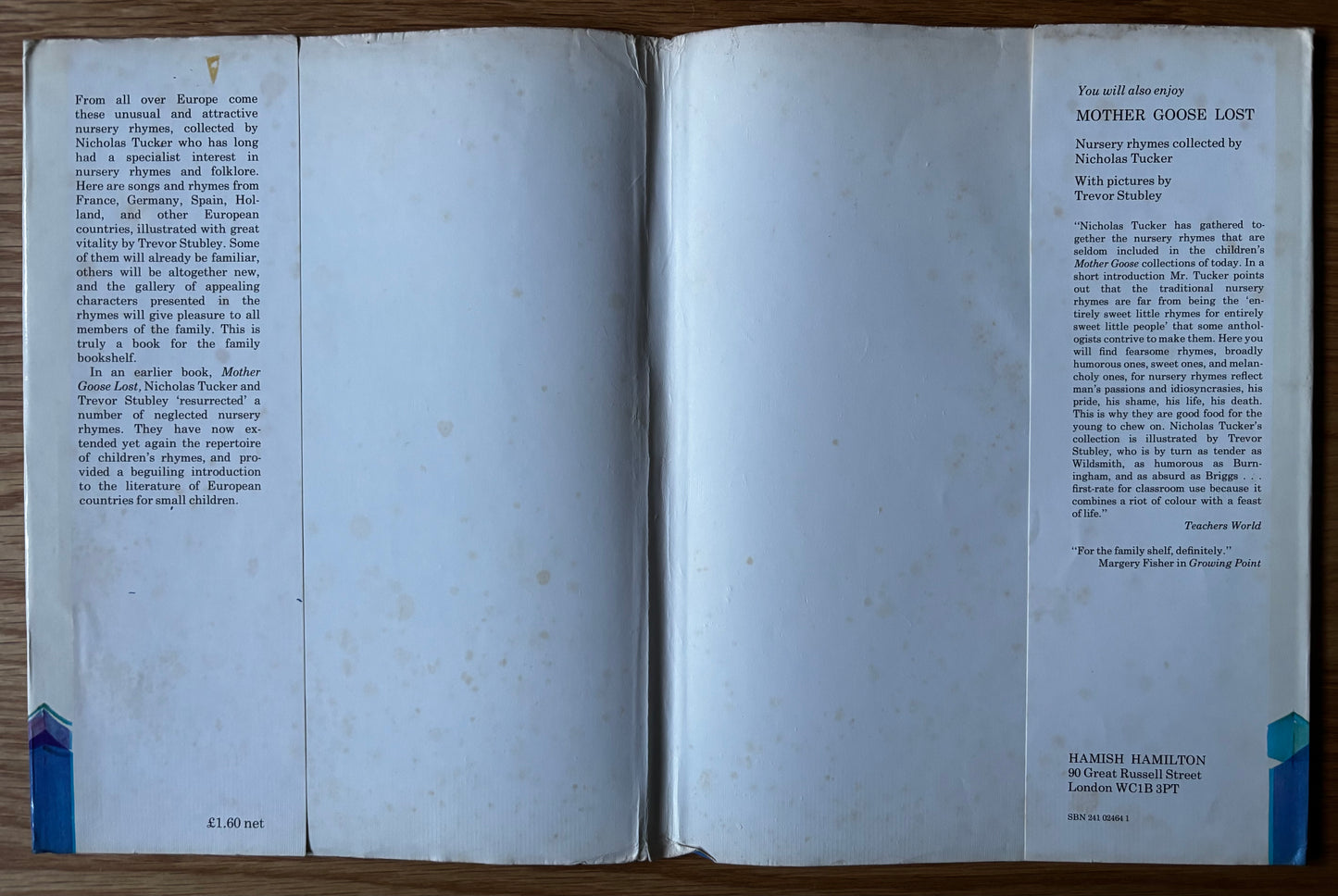 Trevor Stubley MOTHER GOOSE ABROAD 1st DJ HB 1974 Nicholas Tucker Signed Nursery Rhymes