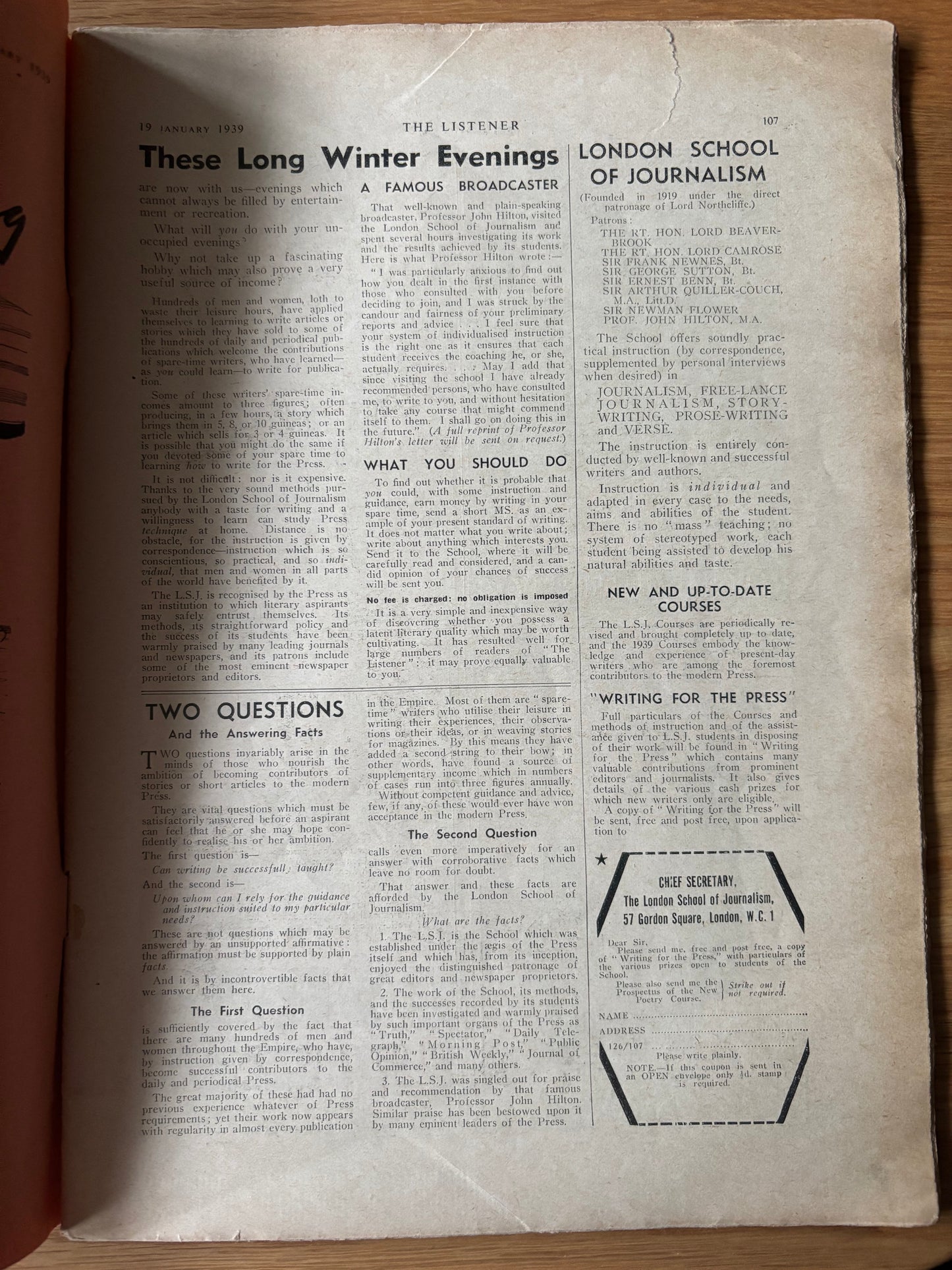 Barnett Freedman BBC THE LISTENER January 1939 E M FORSTER Stephen Spender