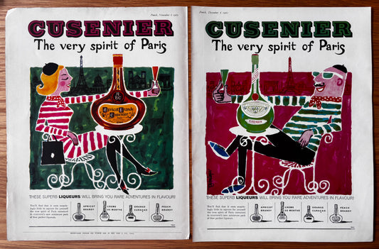 Royston Cooper 60’s CUSENIER ADVERTS Spirit Of Paris FRENCH STYLE