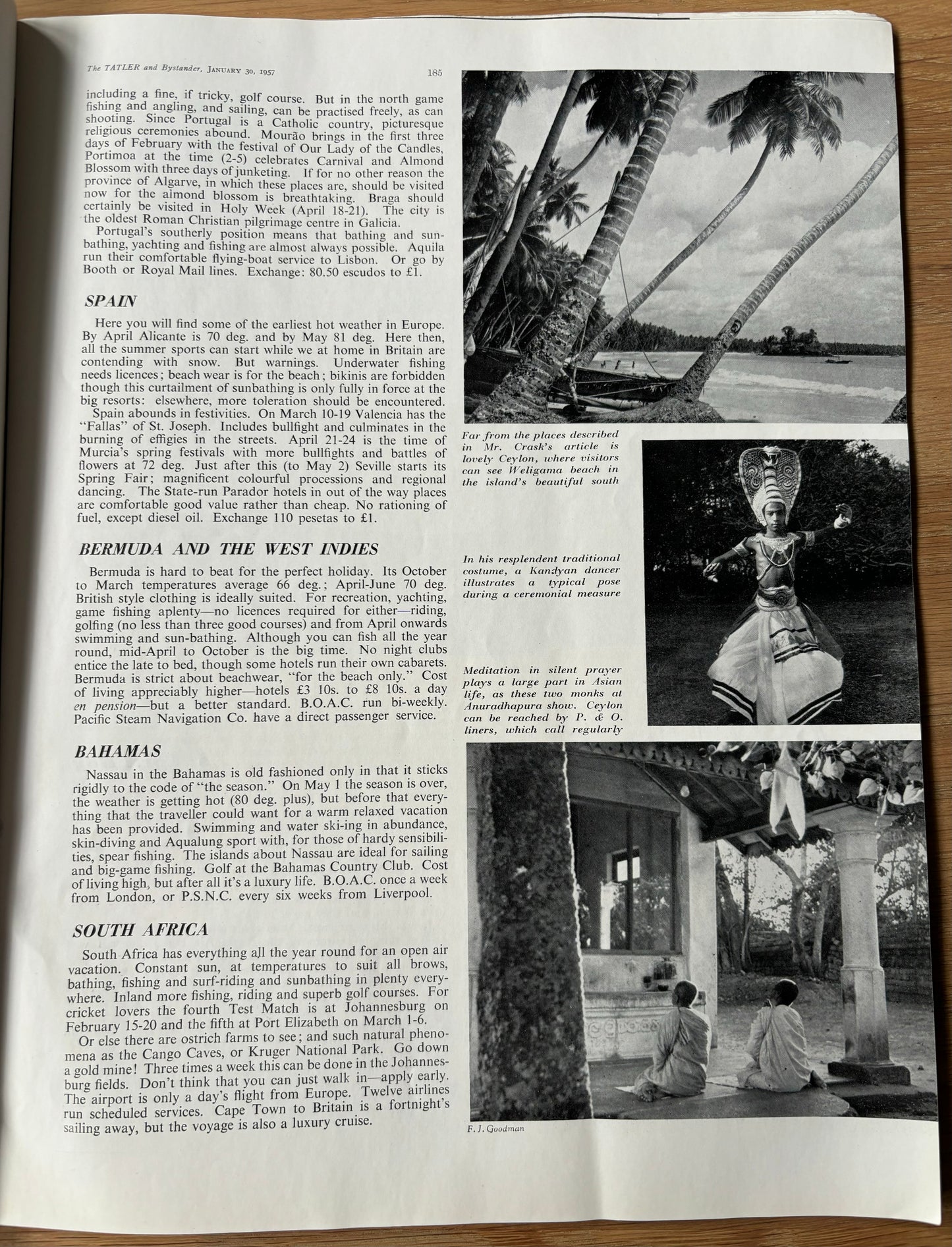 Leslie Wood THE TATLER January 30 1957 Travel Number MAGAZINE - transpontinebooks